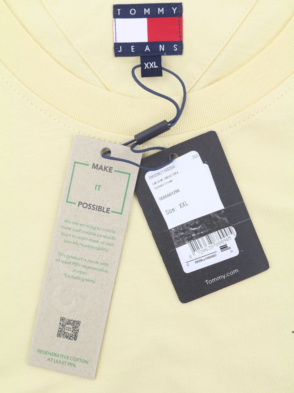 Tommy Hilfiger SLIM LINEAR CHES 2XL Custard Crew Neck 87701 Size US XXL / EU 58 / 5 - 10 Thumbnail