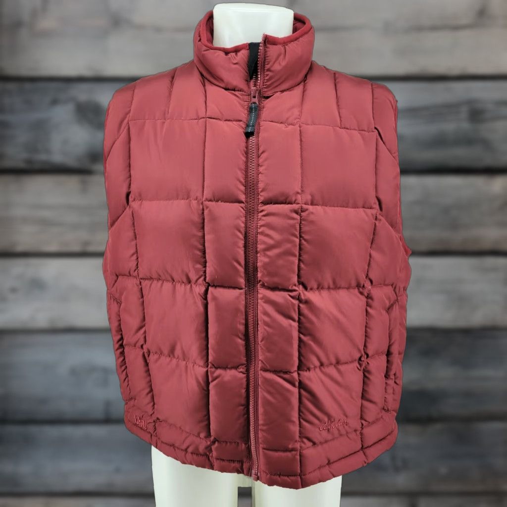 Vintage Cabela's Mens LARGE Premier Northern Goose Down Maroon/ Red Puffer Vest 650 Fill Size US L / EU 52-54 / 3 - 1 Thumbnail