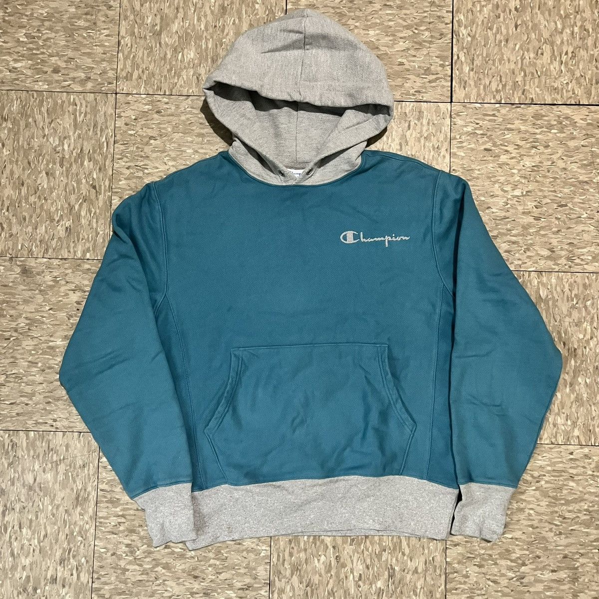 Champion Vintage Champion Two-Tone Hoodie – Teal / Grey Size US M / EU 48-50 / 2 - 1 Thumbnail