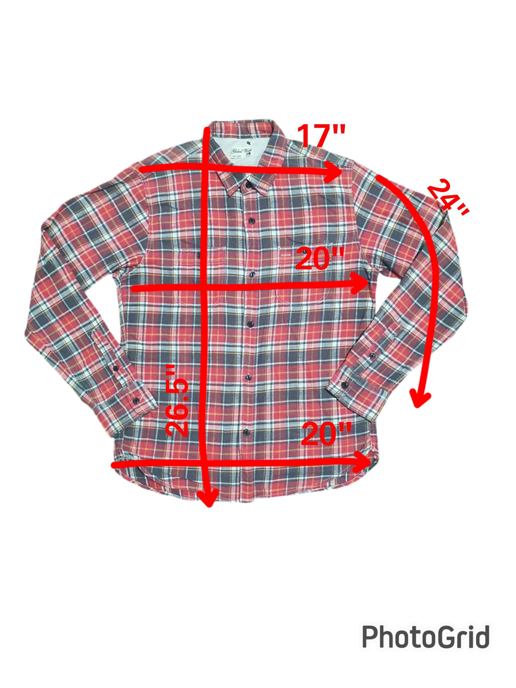 Global Work × Japanese Brand GLOBAL WORK 20/26.5 CHECKED RED WORK SHIRT Size US L / EU 52-54 / 3 - 10 Thumbnail