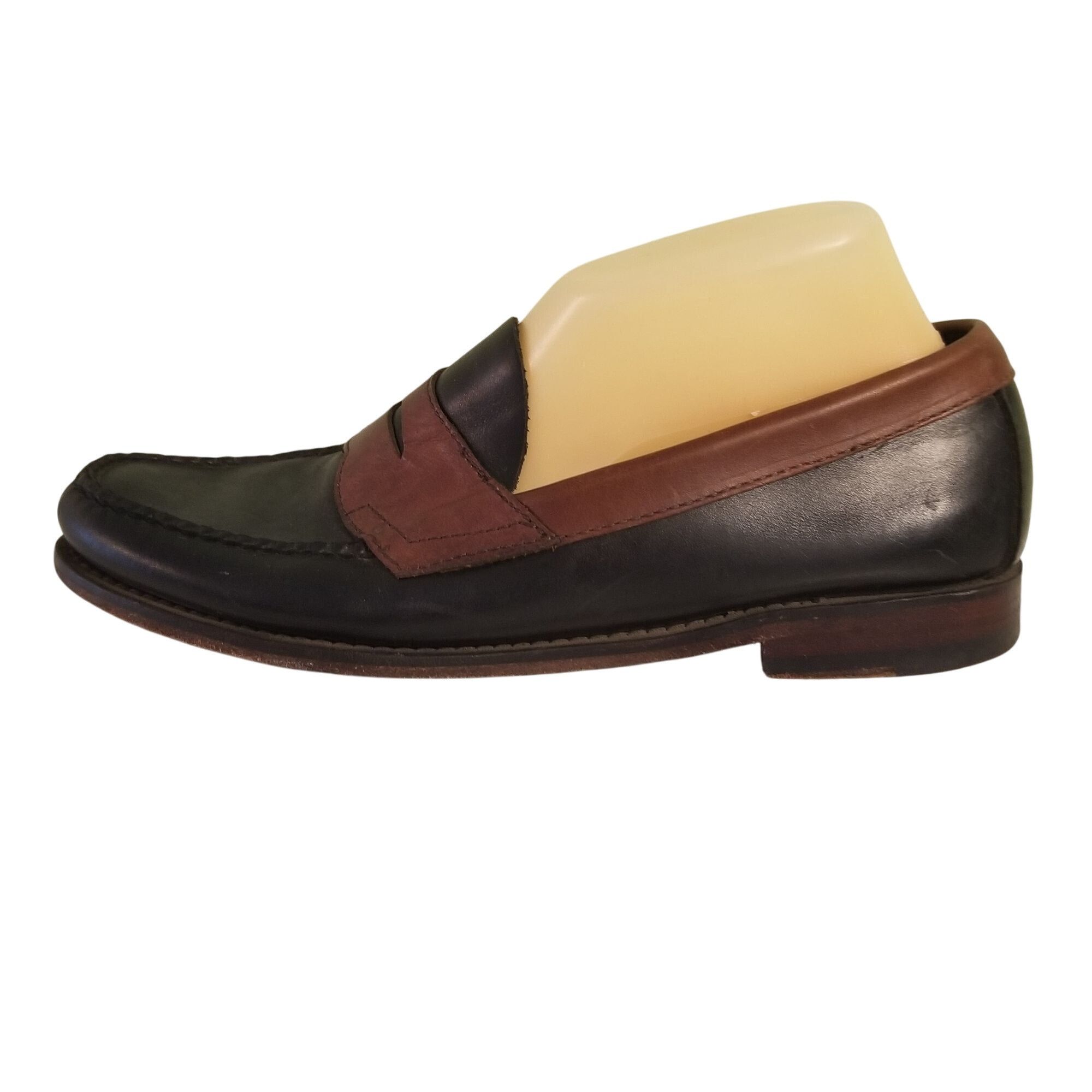 G.H. Bass & Co. Bass Weejuns 9D Brown Black 2 Tone Leather Penny Loafers CAR Size US 9 / EU 42 - 8 Thumbnail