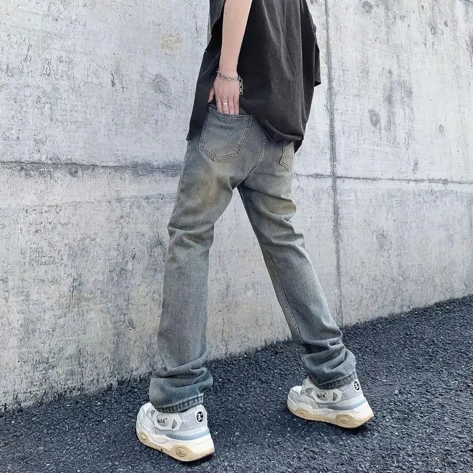 Japanese Brand Retro loose straight leg micro flared jeans Size US 32 / EU 48 - 5 Thumbnail