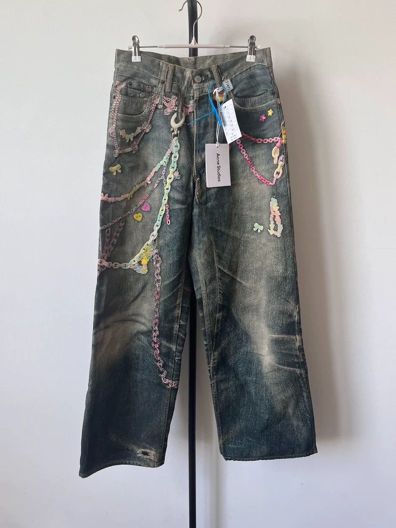 Acne Studios Acne Studios Candy chain 3D printed loose low-waisted wide Size US 28 / EU 44 - 1 Thumbnail