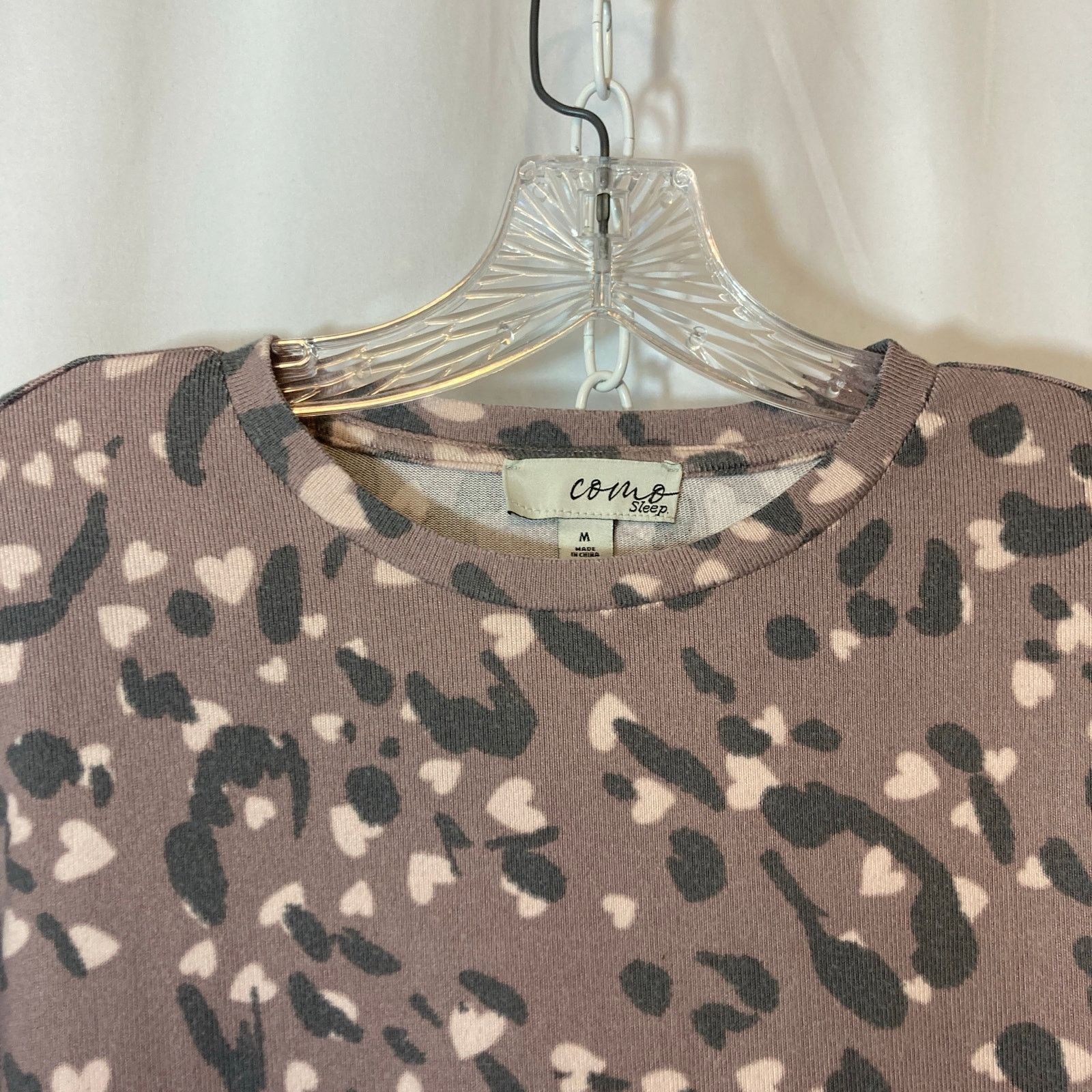 Other Como Sleep Brown Leopard Print Sweater Pajama Set Loungewear Size ONE SIZE - 4 Thumbnail