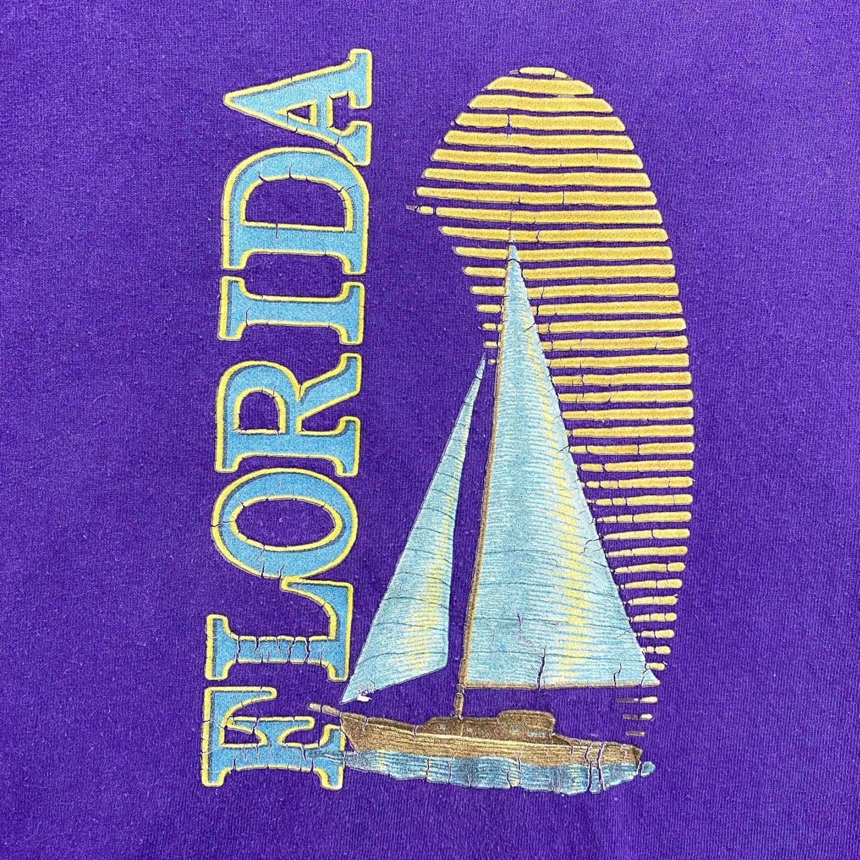 Anvil VINTAGE Florida T Shirt Mens Large 90s Sailboat Graphic Cotton Unisex Size US L / EU 52-54 / 3 - 2 Thumbnail