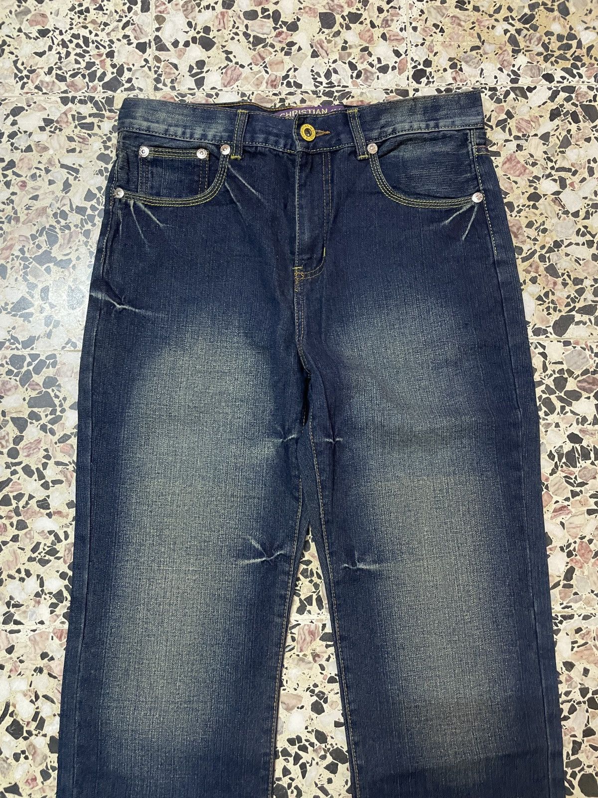 Christian Audigier × Ed Hardy Y2K Ed Hardy by Christian Audigier Designer Embroidery Denim Size US 32 / EU 48 - 3 Thumbnail
