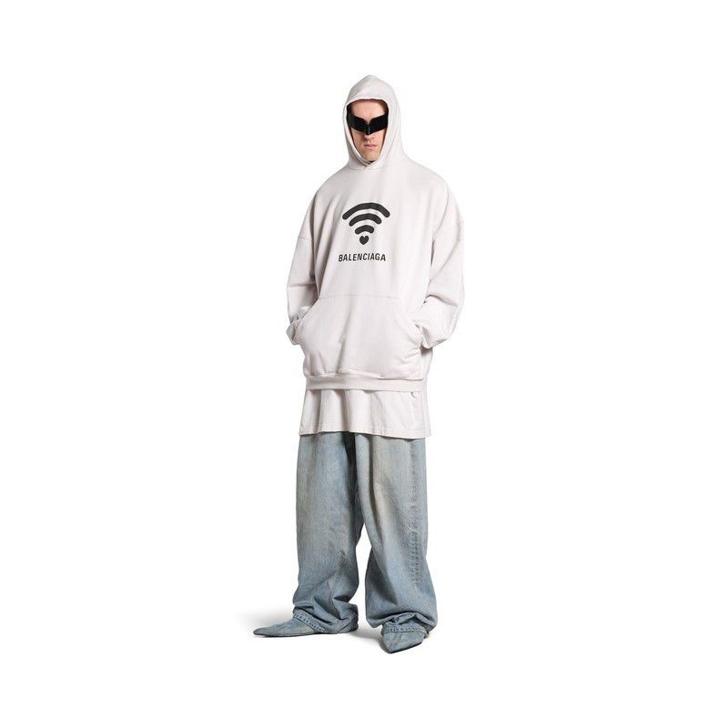Balenciaga o1mt1gz0125 Lo_ve Hoodie Oversized in Off White Size US XL / EU 56 / 4 - 3 Thumbnail