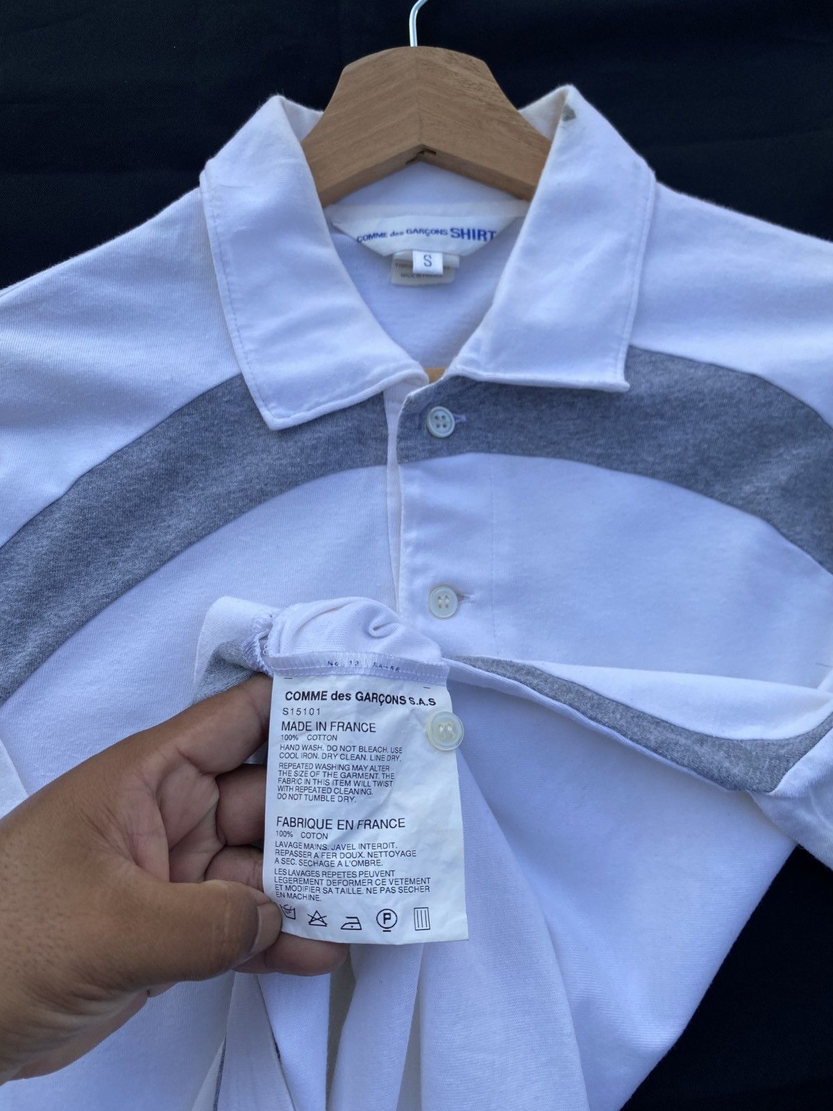 Comme des Garcons Rare Design Comme Des Garcons White Polo Shirt Size US S / EU 44-46 / 1 - 13 Thumbnail