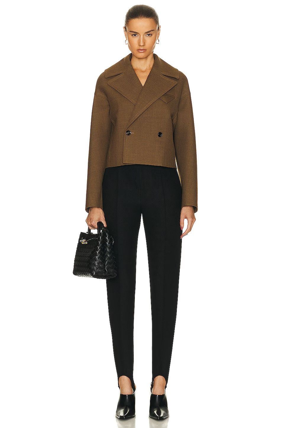 Bottega Veneta Black Structured Cotton Stirrup Trousers Size 26" / US 2 / IT 38 - 5 Thumbnail