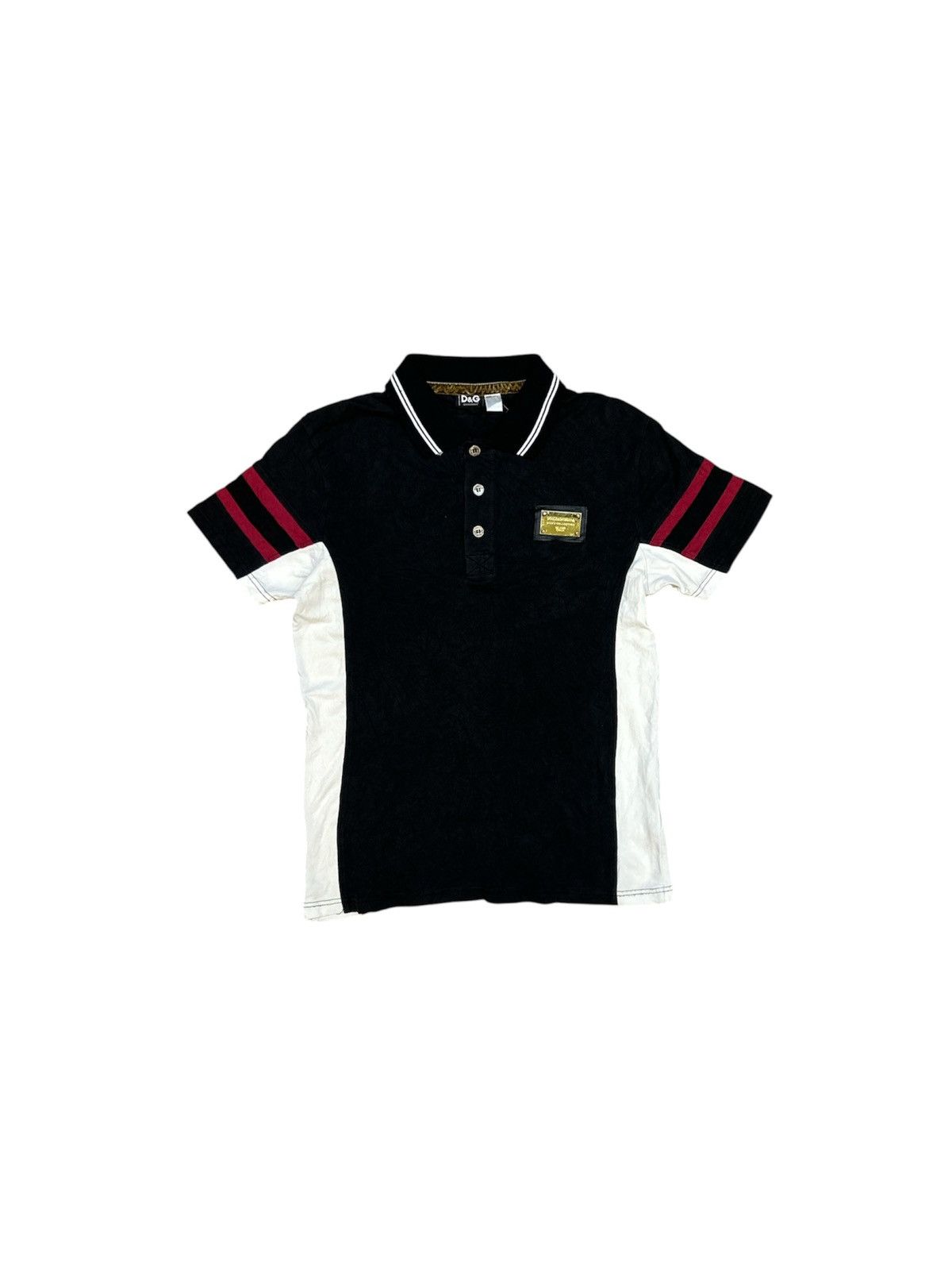 💥VTG DOLCE & GABBANA Multi-Panel Polo Shirt Italy Gold Plate
