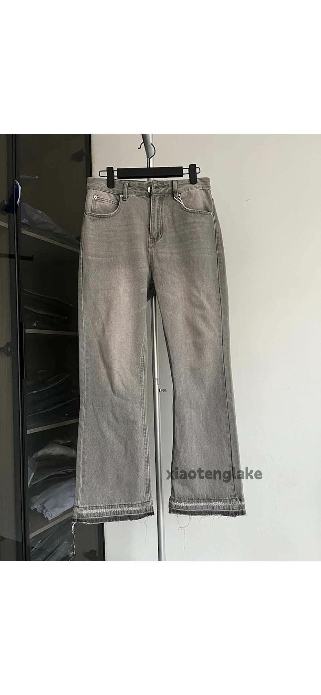washed faded damaged yuppie punk flared jeans