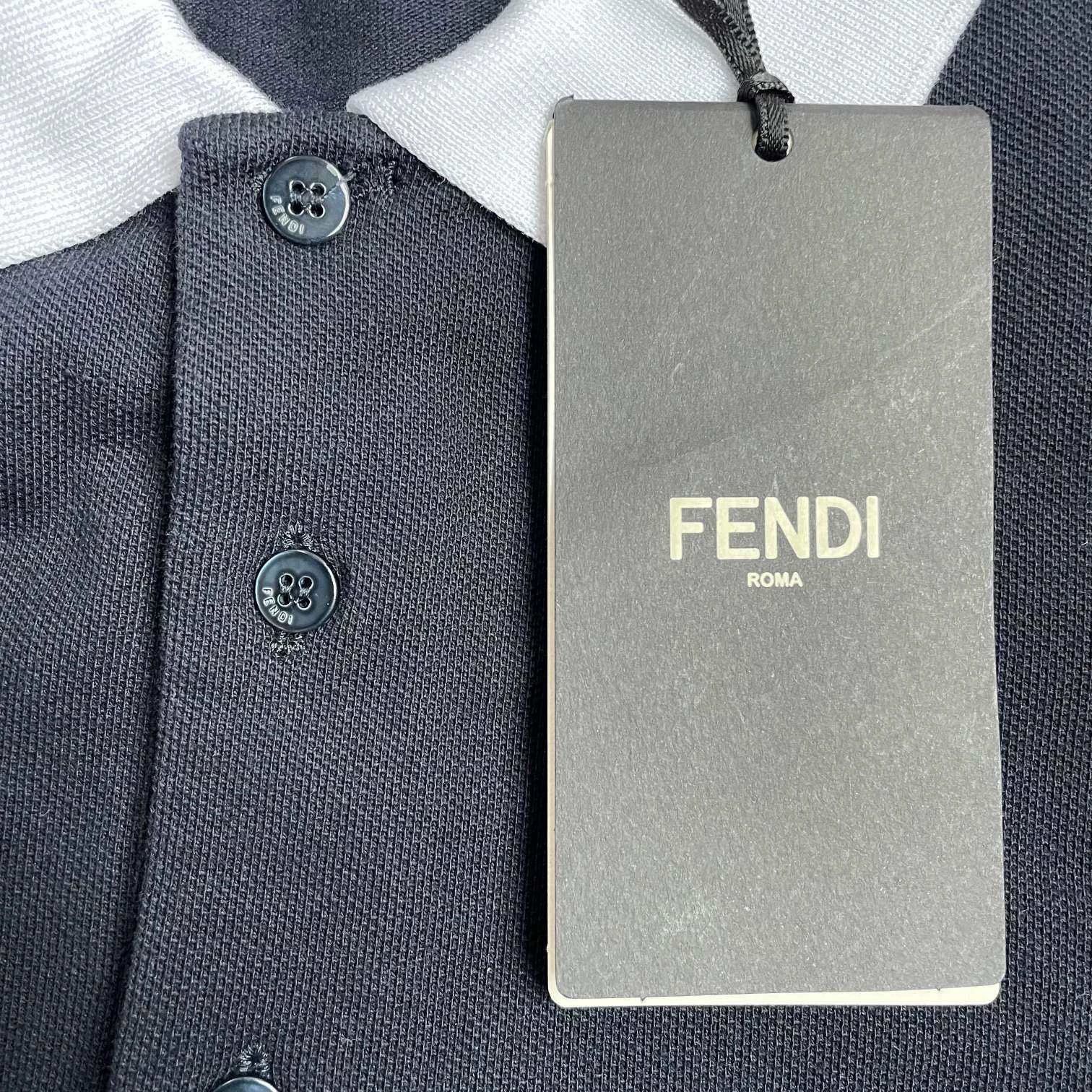 Fendi Fendi no logo LS polo shirt men's navy blue L Size US L / EU 52-54 / 3 - 4 Thumbnail