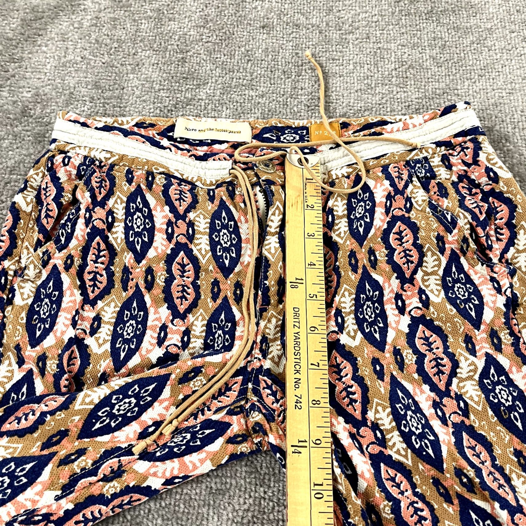 Anthropologie ANTHROPOLOGIE PILCRO and the LETTERPRESS Pants Womens 27 Paz Ikat Cropped Flowy Size 27" / US 4 / IT 40 - 5 Thumbnail