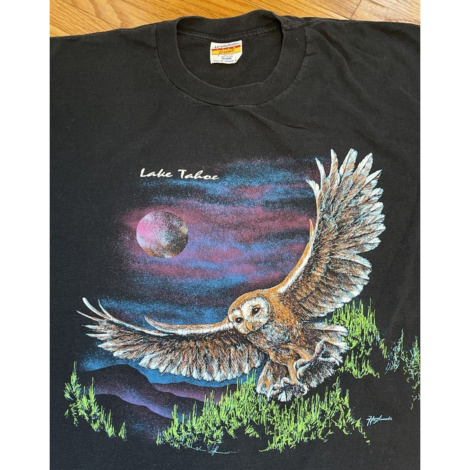 Other VTG 90s XXL 2XL Lake Tahoe Barn Owl Nature Habitat Single St Size US XXL / EU 58 / 5 - 6 Thumbnail