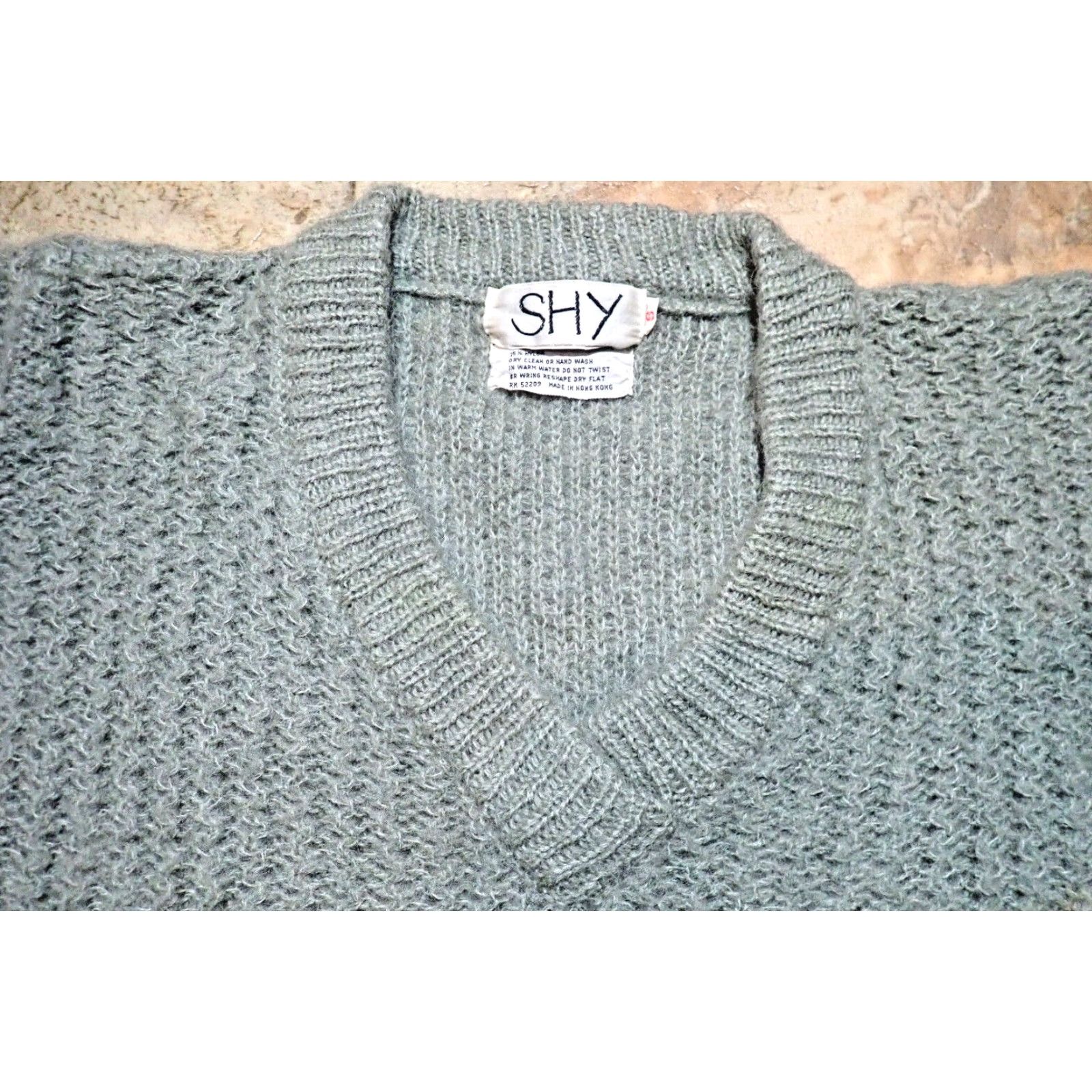 Vintage Vintage SHY Wool Blend Cable Knit Sweater Pullover Womens S/M 1970s Green Rockabilly Size S / US 4 / IT 40 - 6 Thumbnail