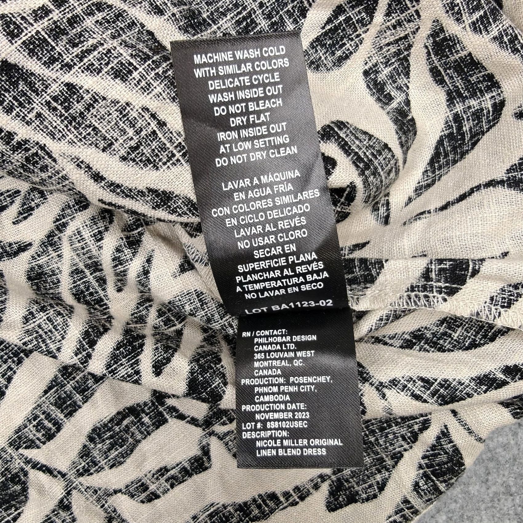 Nicole Miller Nicole Miller Original Dress Womens M Black Tropical Linen Shift Sundress Size M / US 6-8 / IT 42-44 - 7 Thumbnail