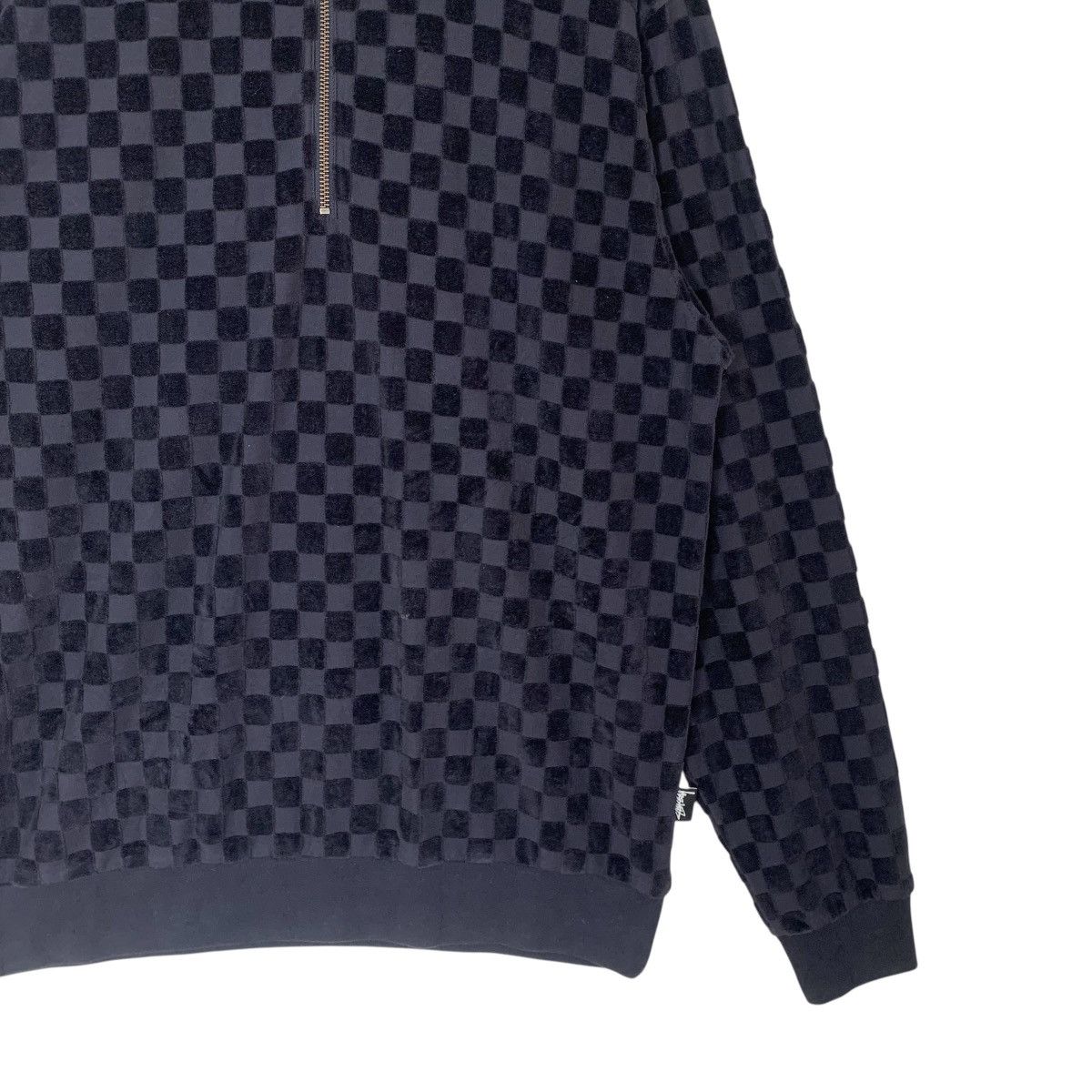 Stussy Stussy Clothing Velvet Black Check StreetWear Sweatshirt Size US M / EU 48-50 / 2 - 7 Thumbnail