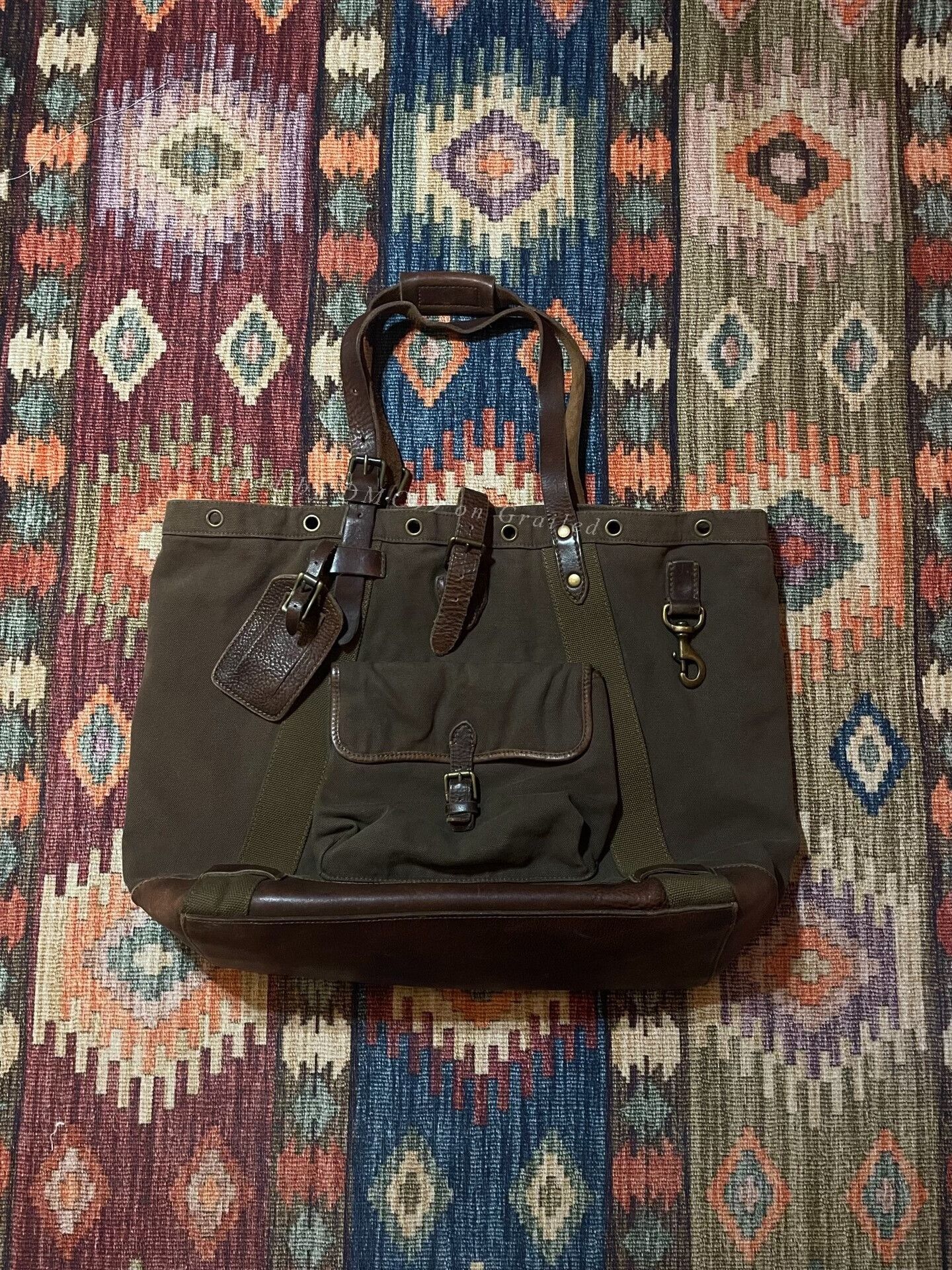 Polo Ralph Lauren RALPH LAUREN POLO Vintage Canvas Leather Tote Size ONE SIZE - 1 Thumbnail