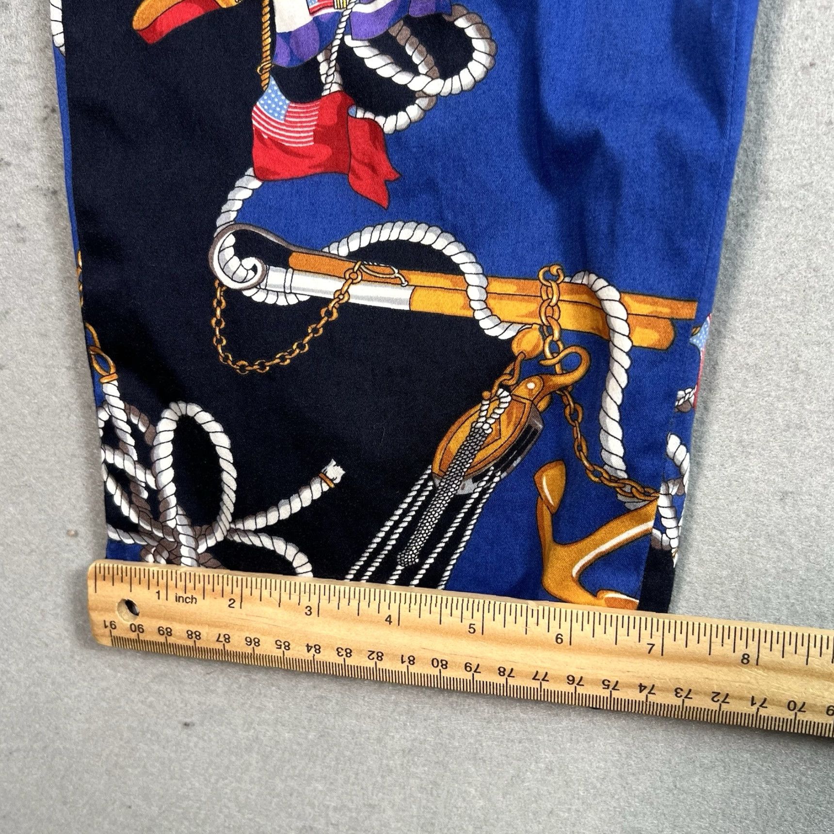 Ralph Lauren VINTAGE Lauren Ralph Lauren Pants Womens Size 10 Blue Black Straight Leg Chino Flat Front Cotton Blend Inseam 26 in Size 32" / US 10 / IT 46 - 5 Thumbnail