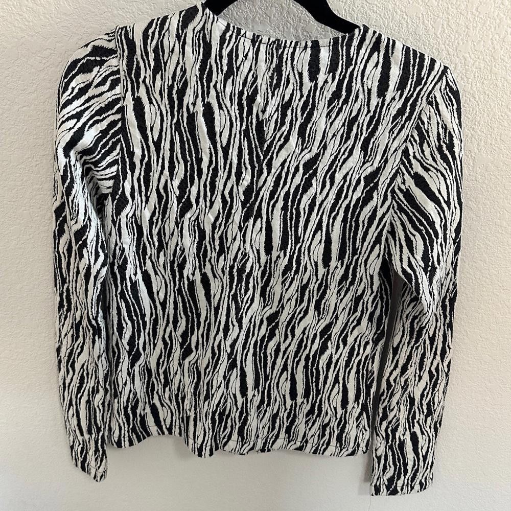 Designer ASTARS Illusionist Knit Moto Jacket Black White Mod Small Size S / US 4 / IT 40 - 6 Thumbnail