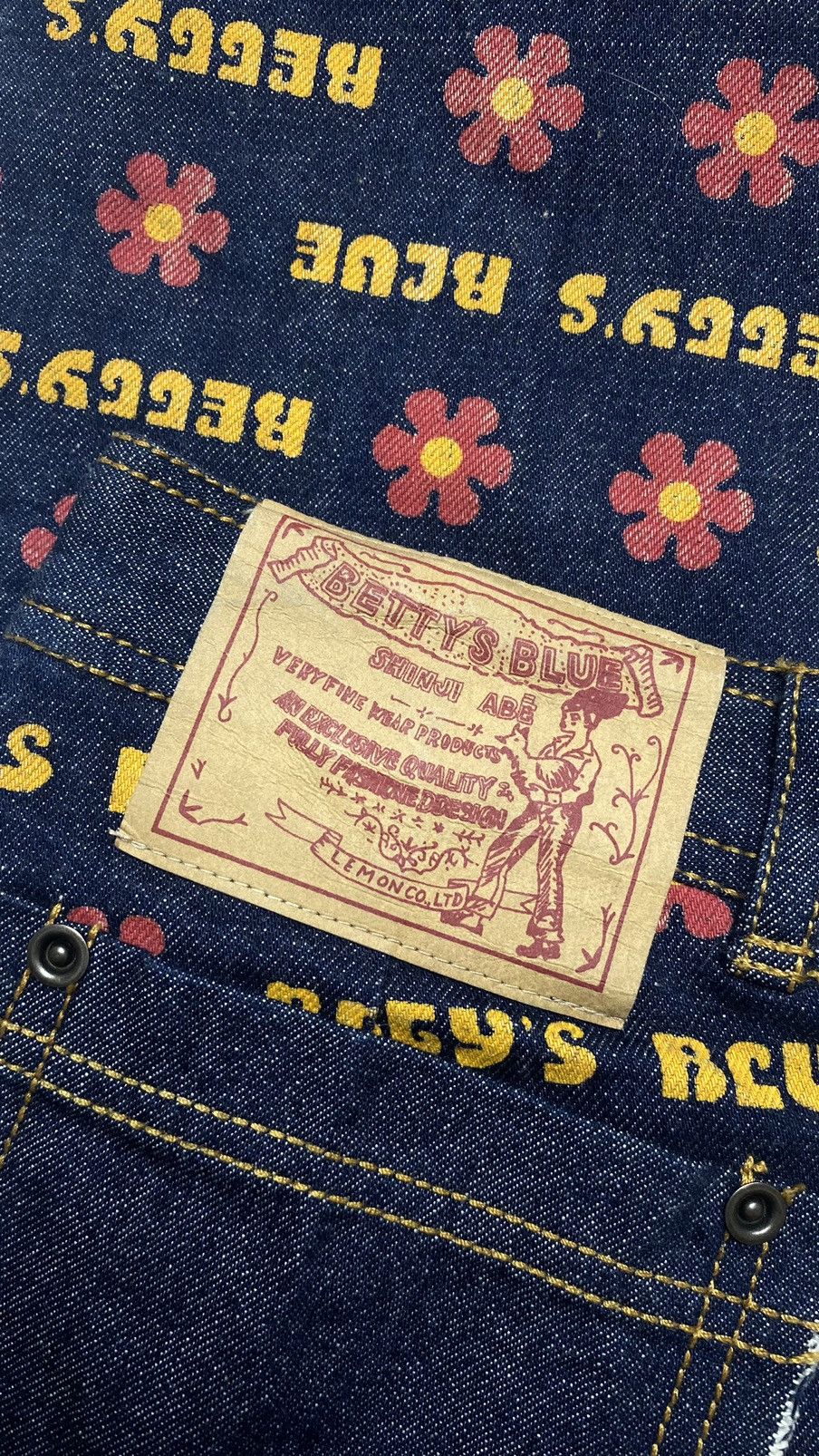 Angel Blue 2000s Shinji Abe - Super Flared Bettys Blue Flower Denim Size US 29 - 11 Thumbnail