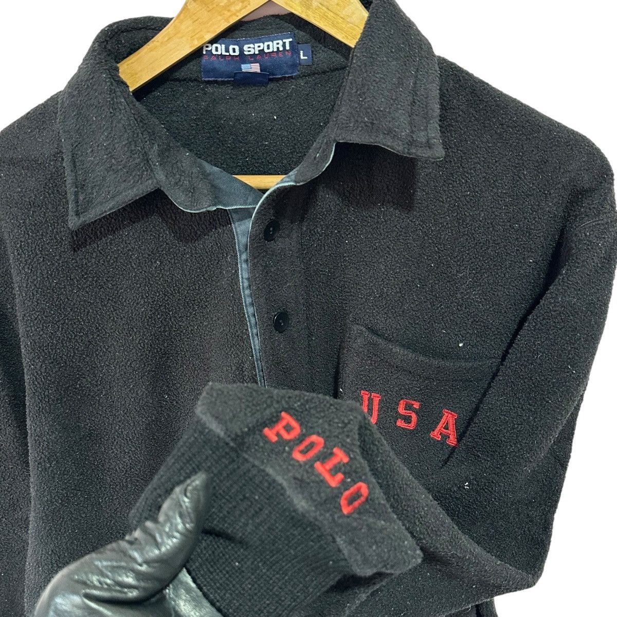 Polo Ralph Lauren Vintage Polo Sport Ralph Lauren Fleece Rugby USA Pullover Size US L / EU 52-54 / 3 - 2 Thumbnail