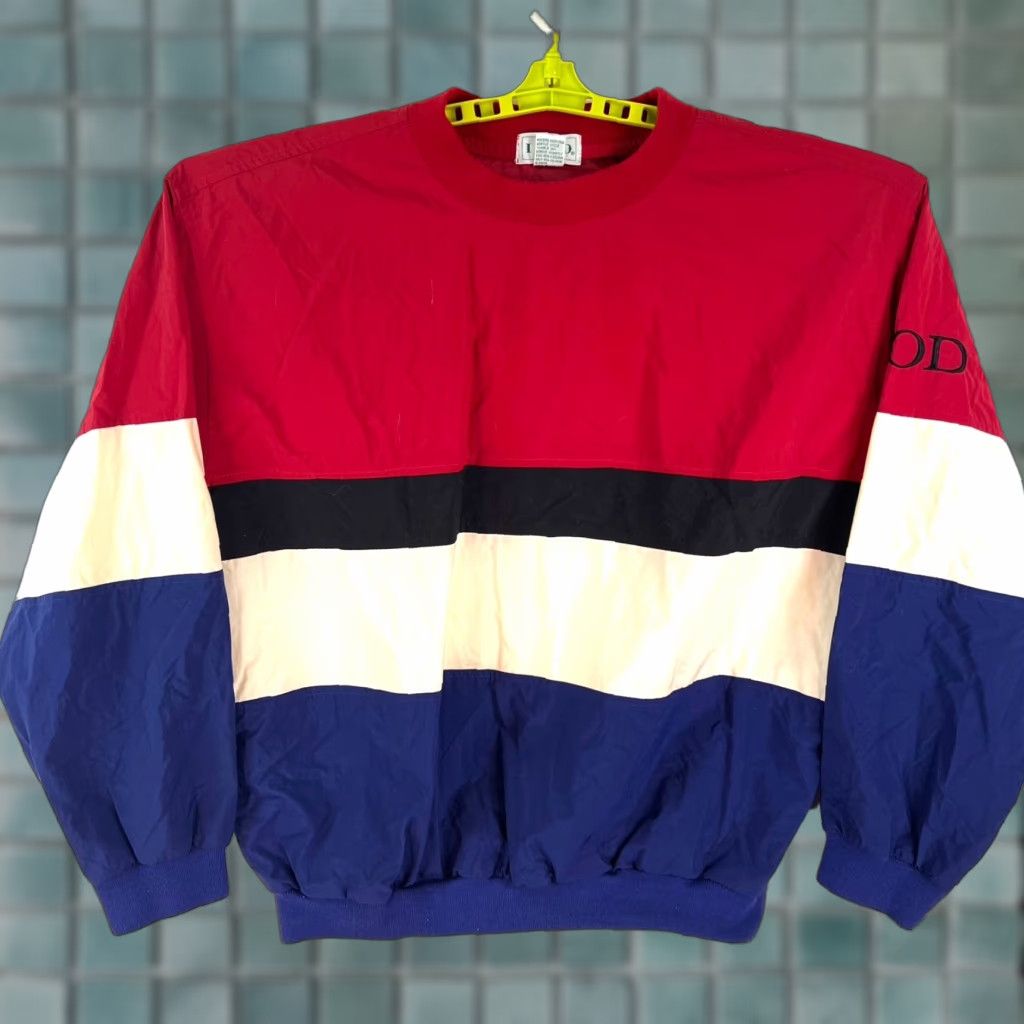 Izod VINTAGE IZOD Windbreaker Pullover Jacket Mens L Red White Blue Embroidered Pockets 80s Style Size US L / EU 52-54 / 3 - 1 Thumbnail