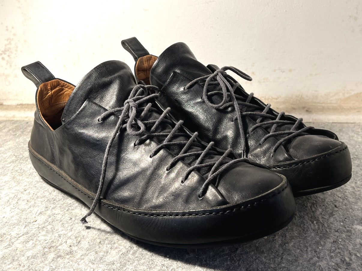 image of S9P1 Double Fold Over Leather Sneakers (M.a+ By M. Amadei) in Black, Men's (Size 10)