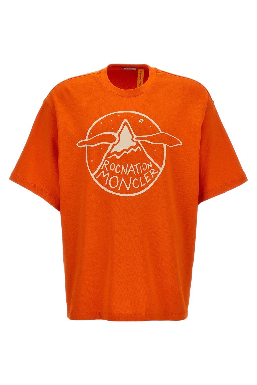 image of Moncler X Roc Nation By Jay-Z Logo T-Shirt in Orange, Men's (Size Small)