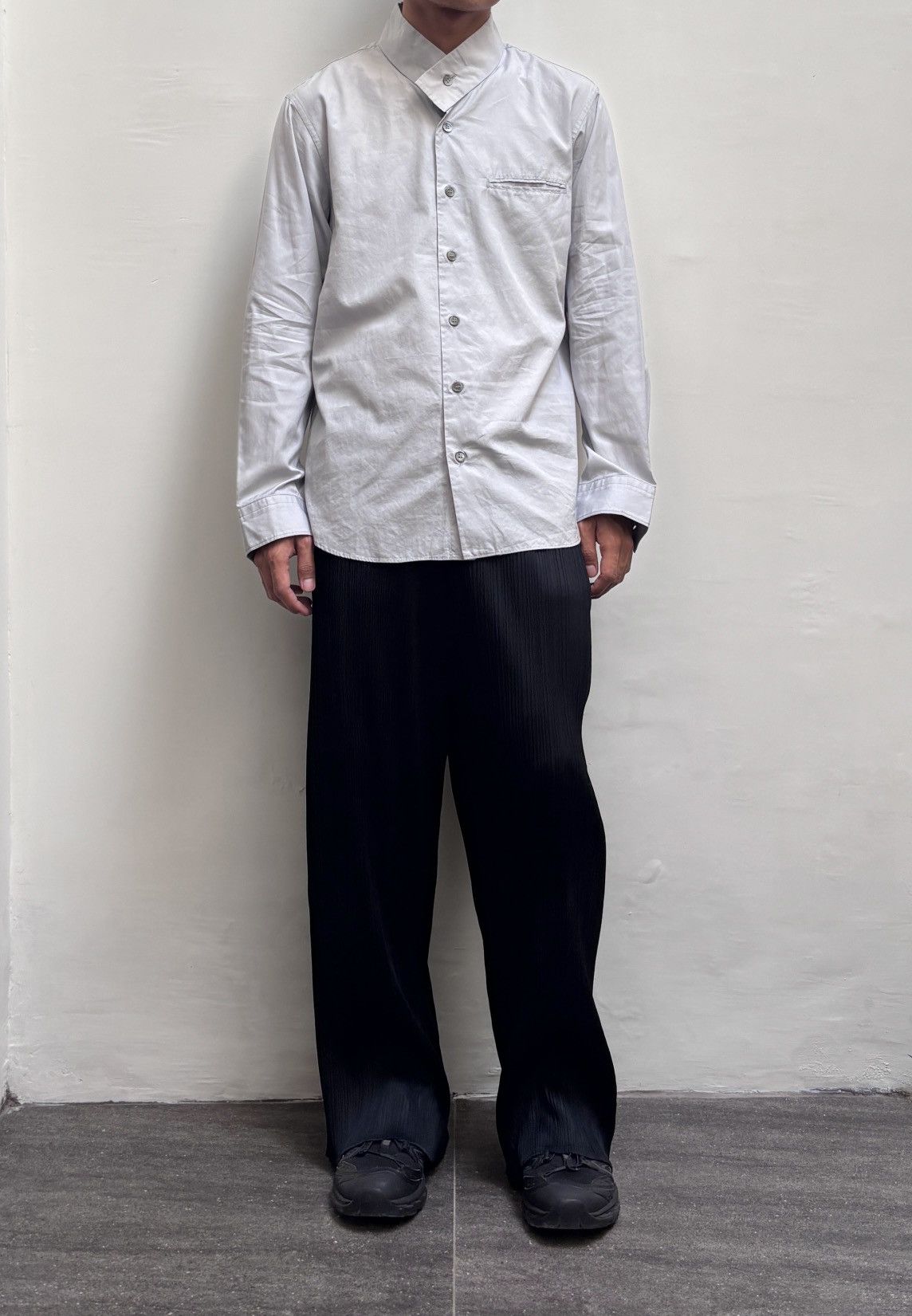 Issey Miyake FREE IMPORT TAX Mandarin Collar Shirt Size US S / EU 44-46 / 1 - 11 Thumbnail