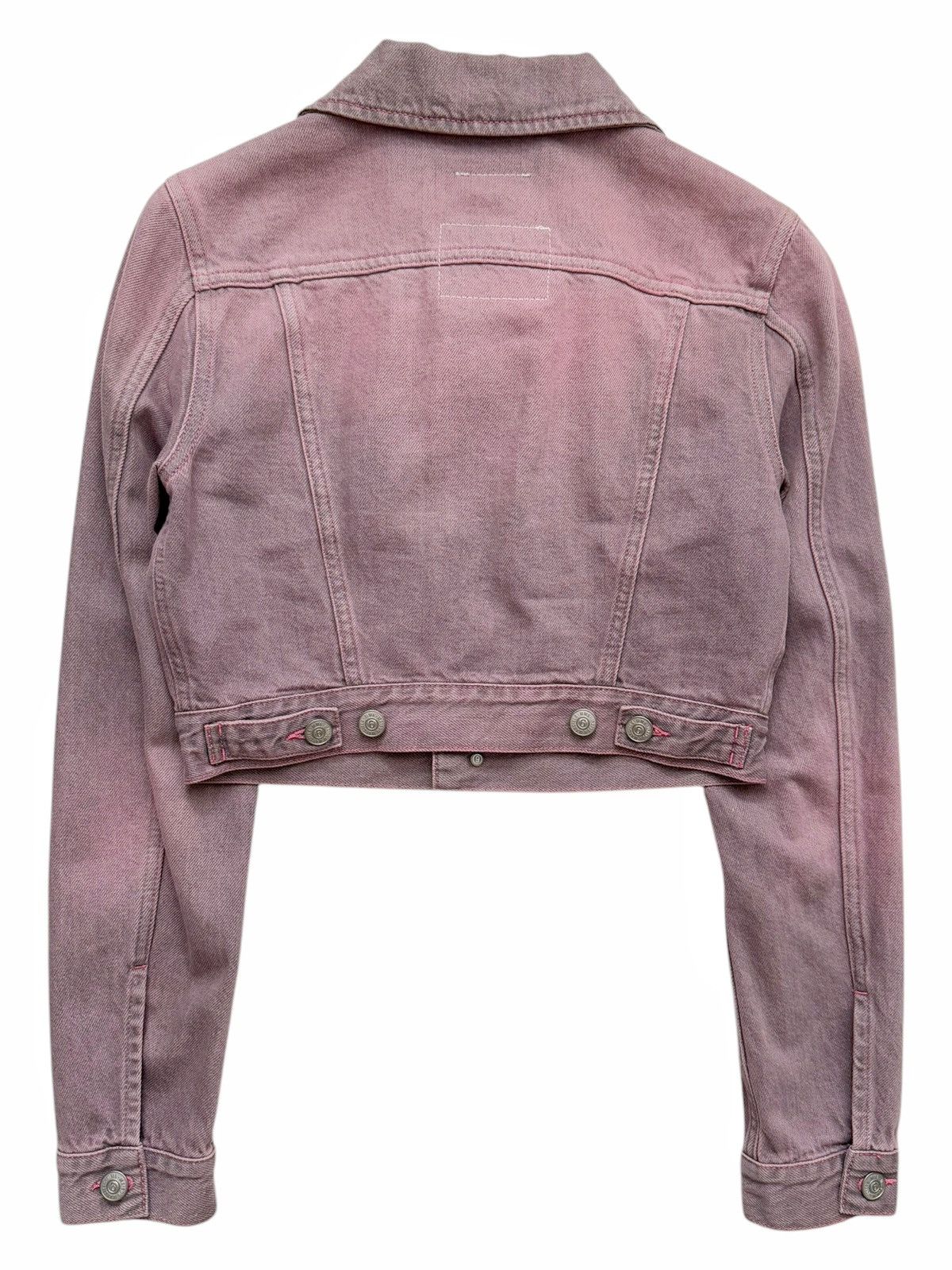 Maison Margiela Faded Cropped Pink Denim Jacket Size XS / US 0-2 / IT 36-38 - 6 Thumbnail