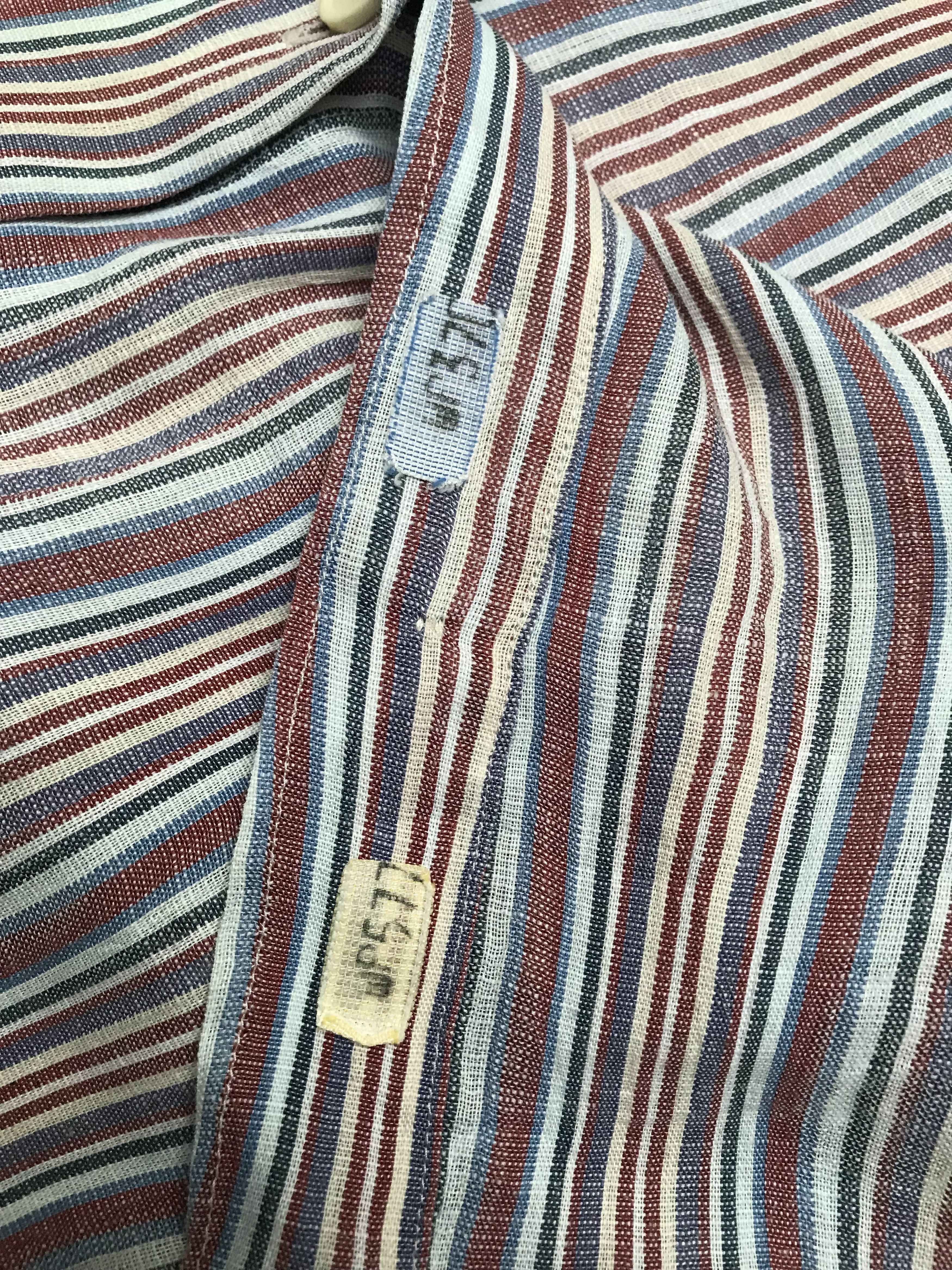 Issey Miyake ISSEY MIYAKE, LINEN BUTTON UP, wavy stripes pattern Size US XL / EU 56 / 4 - 5 Thumbnail