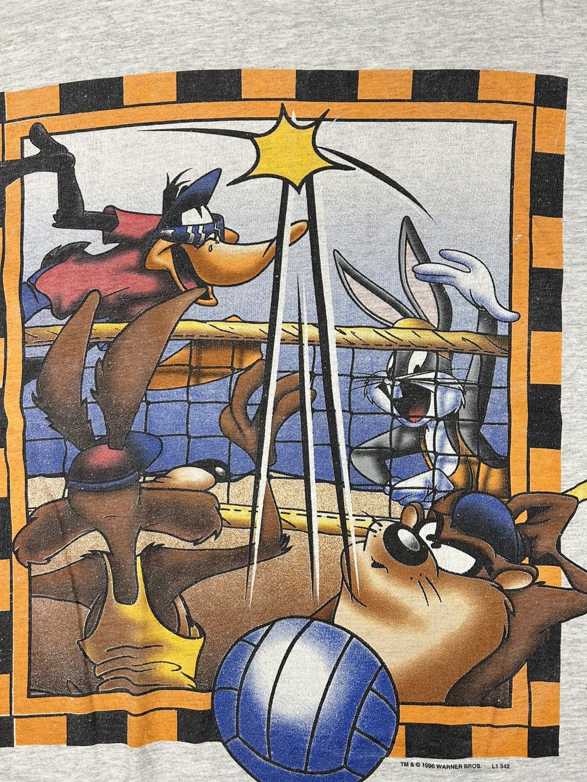 Warner Bros Crazy Vintage 90s Essential Grey Looney Tunes Tee Shirt Size US XL / EU 56 / 4 - 2 Thumbnail