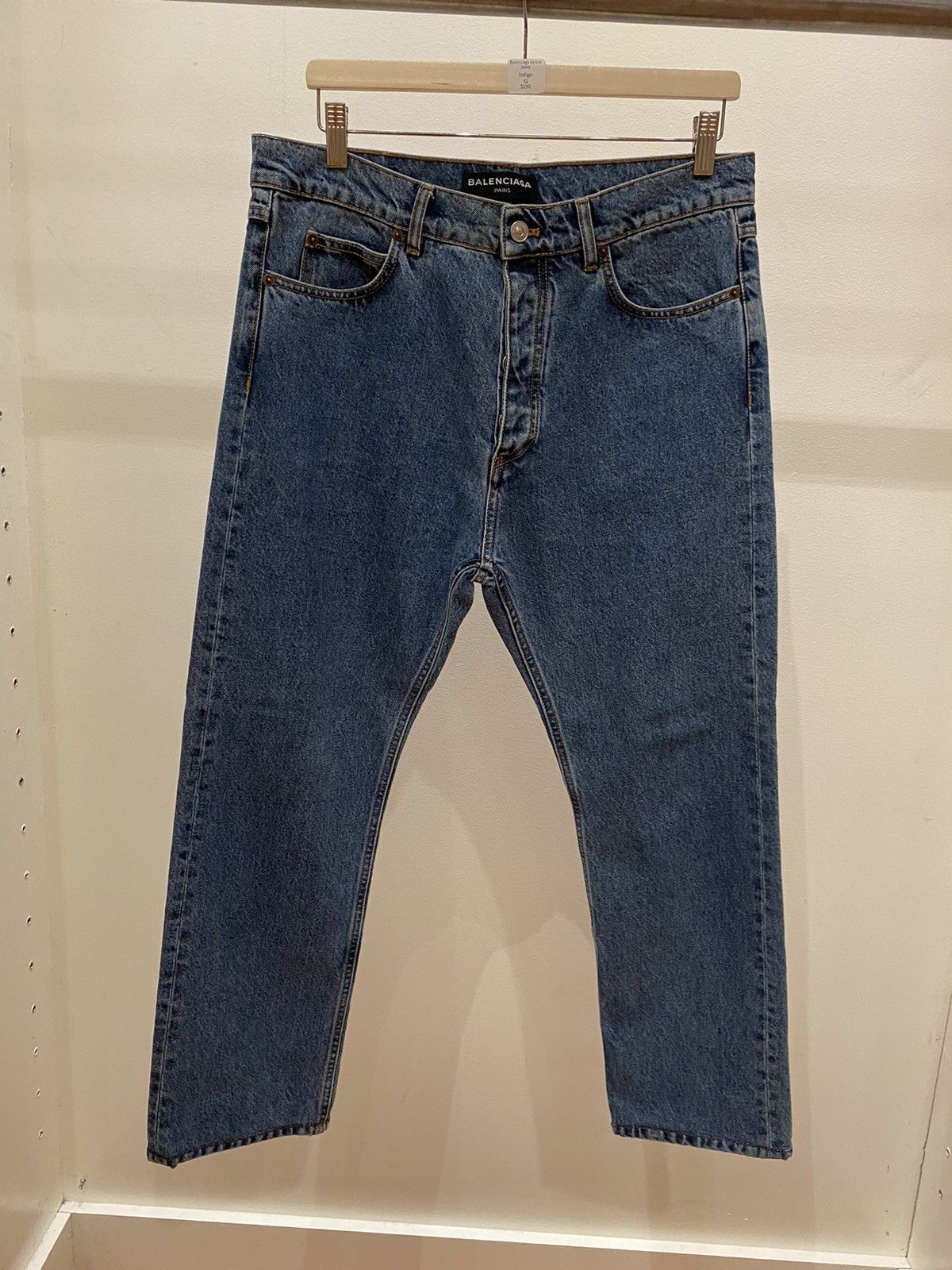 image of Balenciaga Denim Jeans in Indigo, Men's (Size 32)