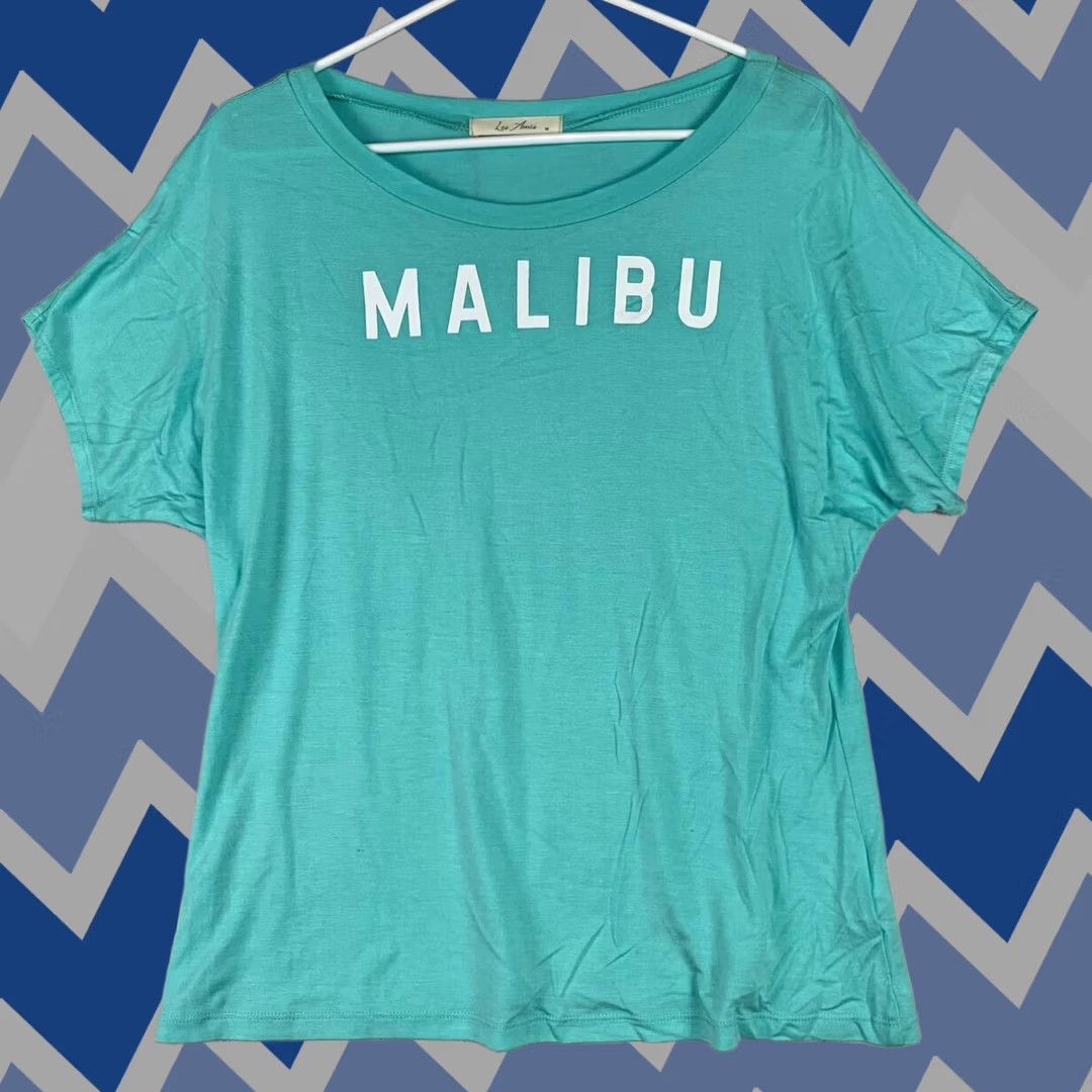 AQUA Les Amis Malibu California Aqua T-Shirt Women Medium Surf Beach Logo Shirt Size M / US 6-8 / IT 42-44 - 1 Thumbnail