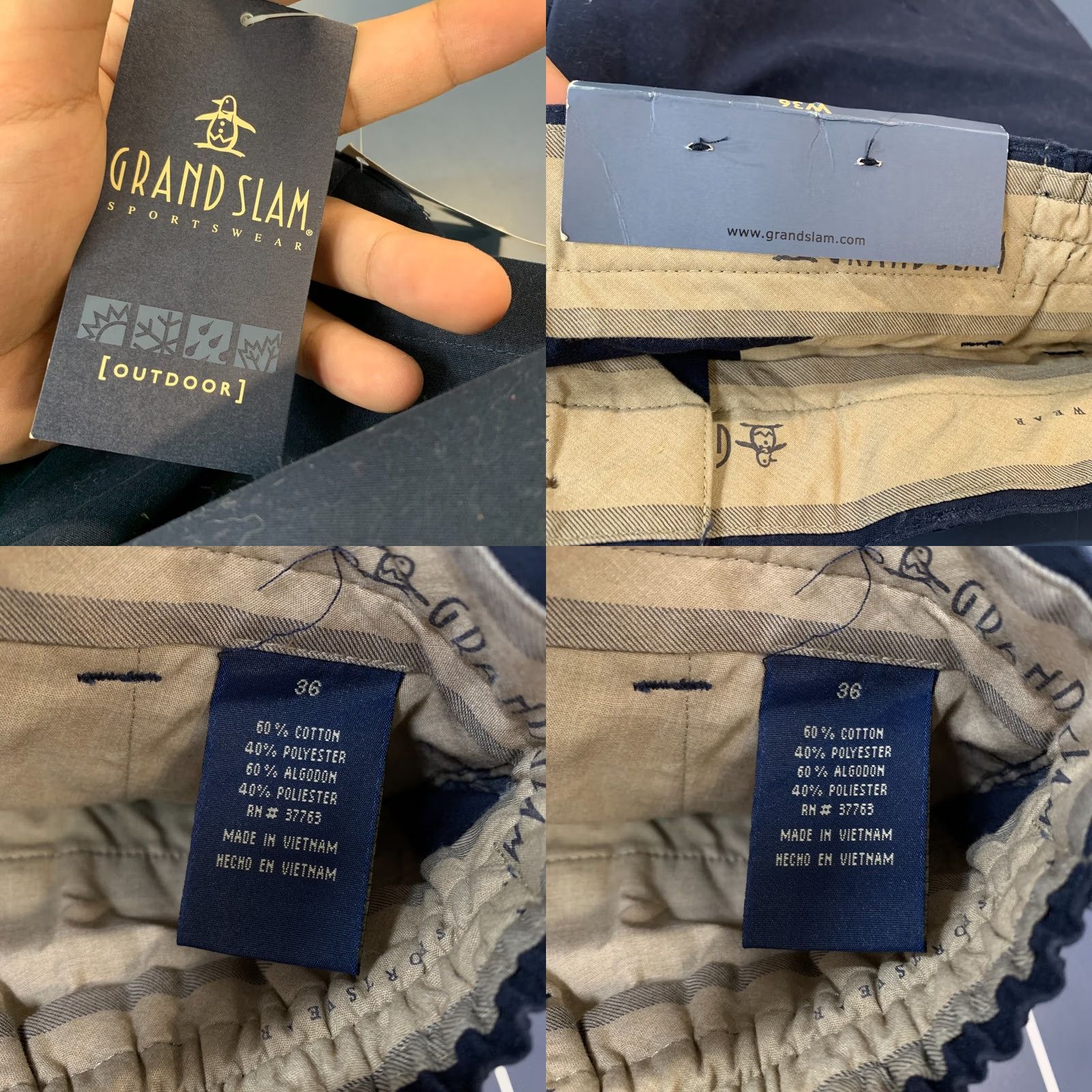 Vintage Grand Slam CHino Shorts Mens Size 36x8 Navy Blue Casual TEFLON NWT Size US 36 / EU 52 - 10 Thumbnail