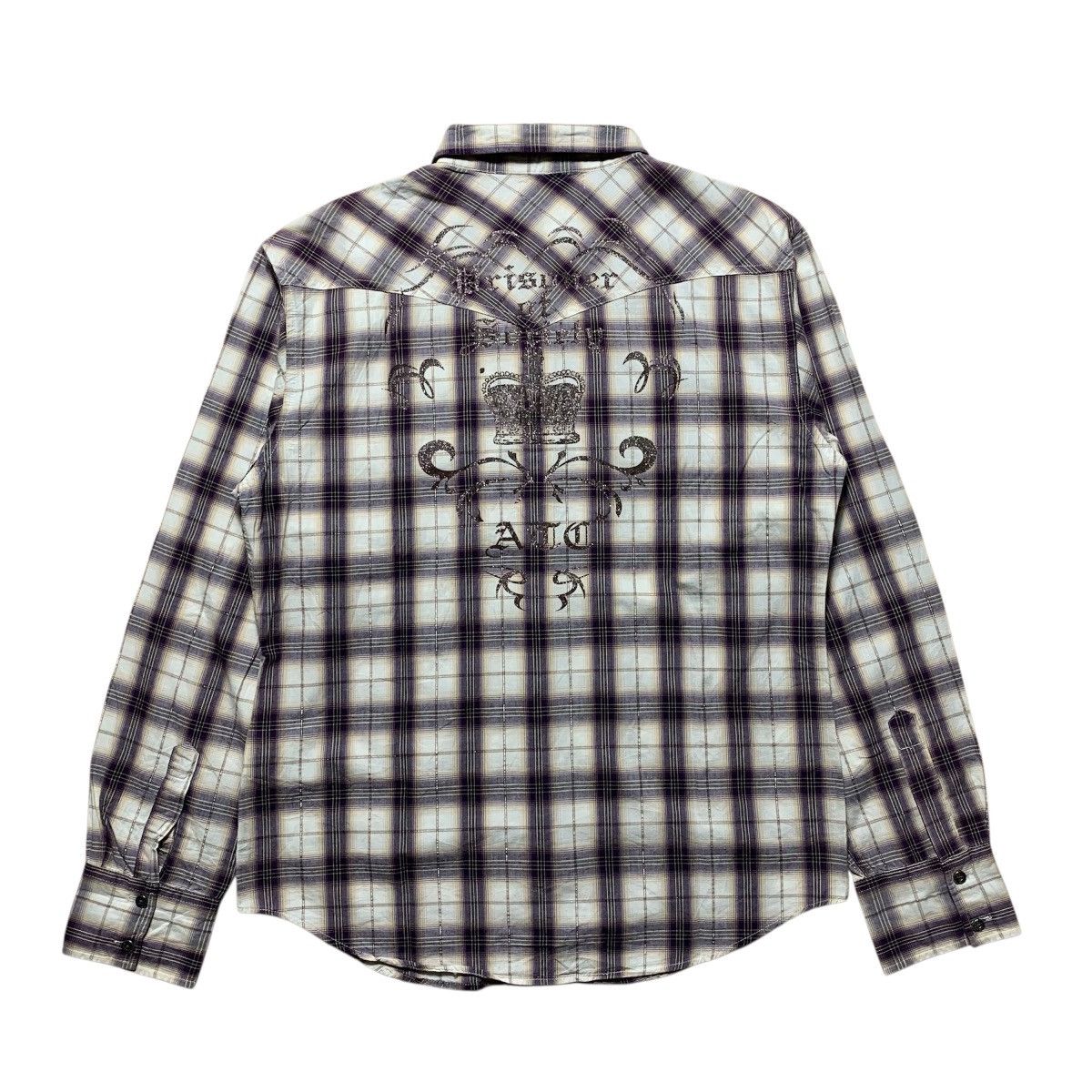 Japanese Brand In The Attic Multi Plaid Shirt Poem Crown On Back Size US L / EU 52-54 / 3 - 1 Thumbnail