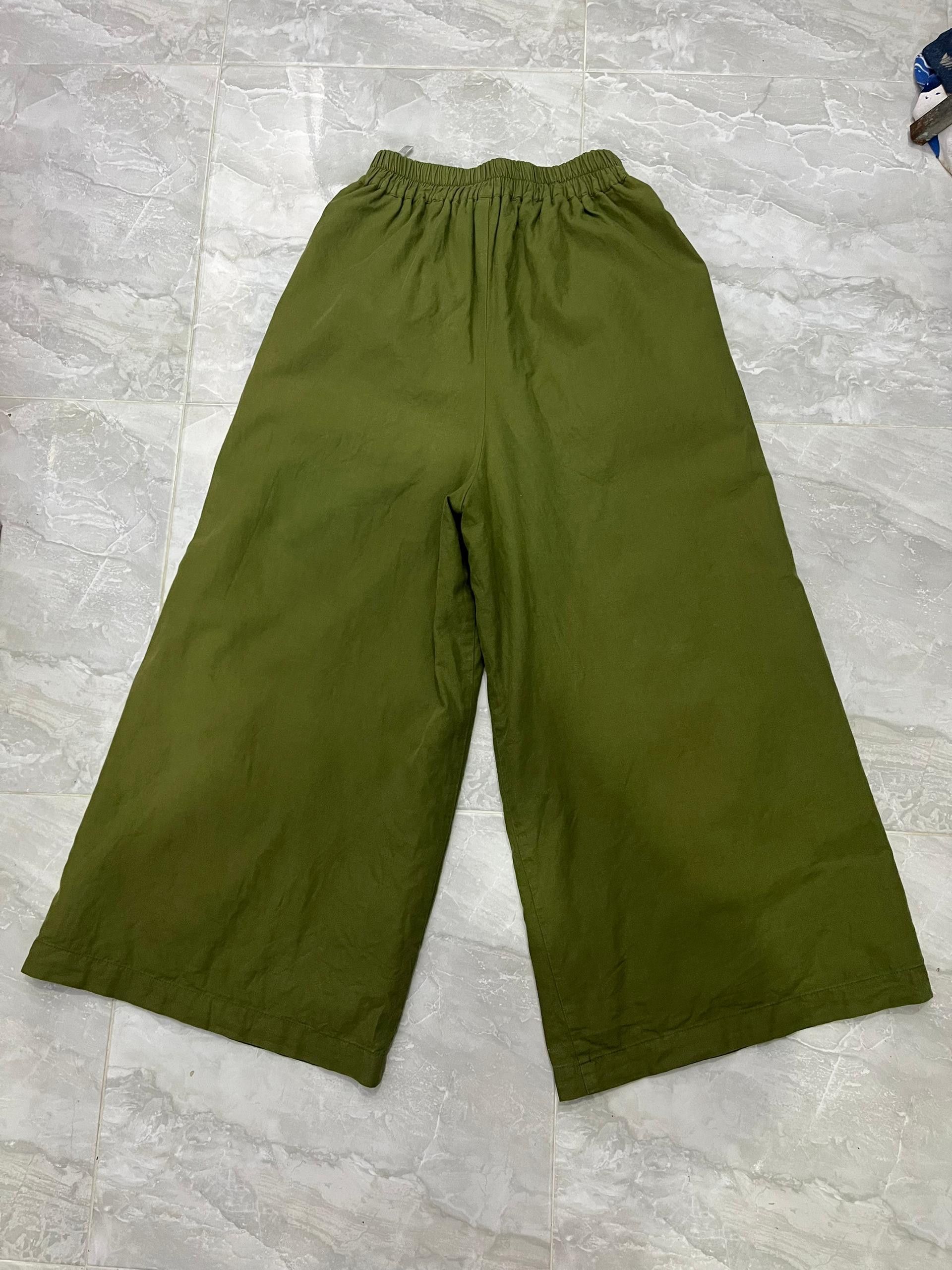 LOWRYS FARM Lowrys Farm Olive Wide Leg Lace-Up Pants Size 26" / US 2 / IT 38 - 8 Thumbnail