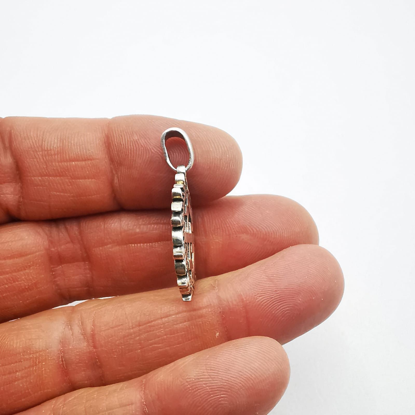 Sterling Silver Vintage Pendant "Amulet " 925 Sterling Silver Jewelry, 6,03g Size ONE SIZE - 5 Thumbnail