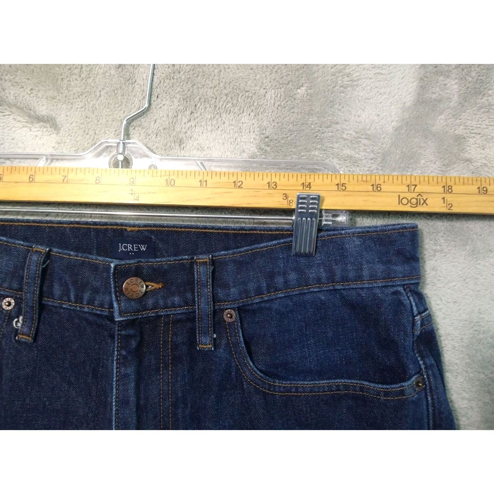 J.Crew J.CREW Jeans Mens 34x32 Blue Denim Straight Fit Mid Rise Dark Wash Regular 5-Pocket Mens Jeans Size US 34 / EU 50 - 3 Thumbnail
