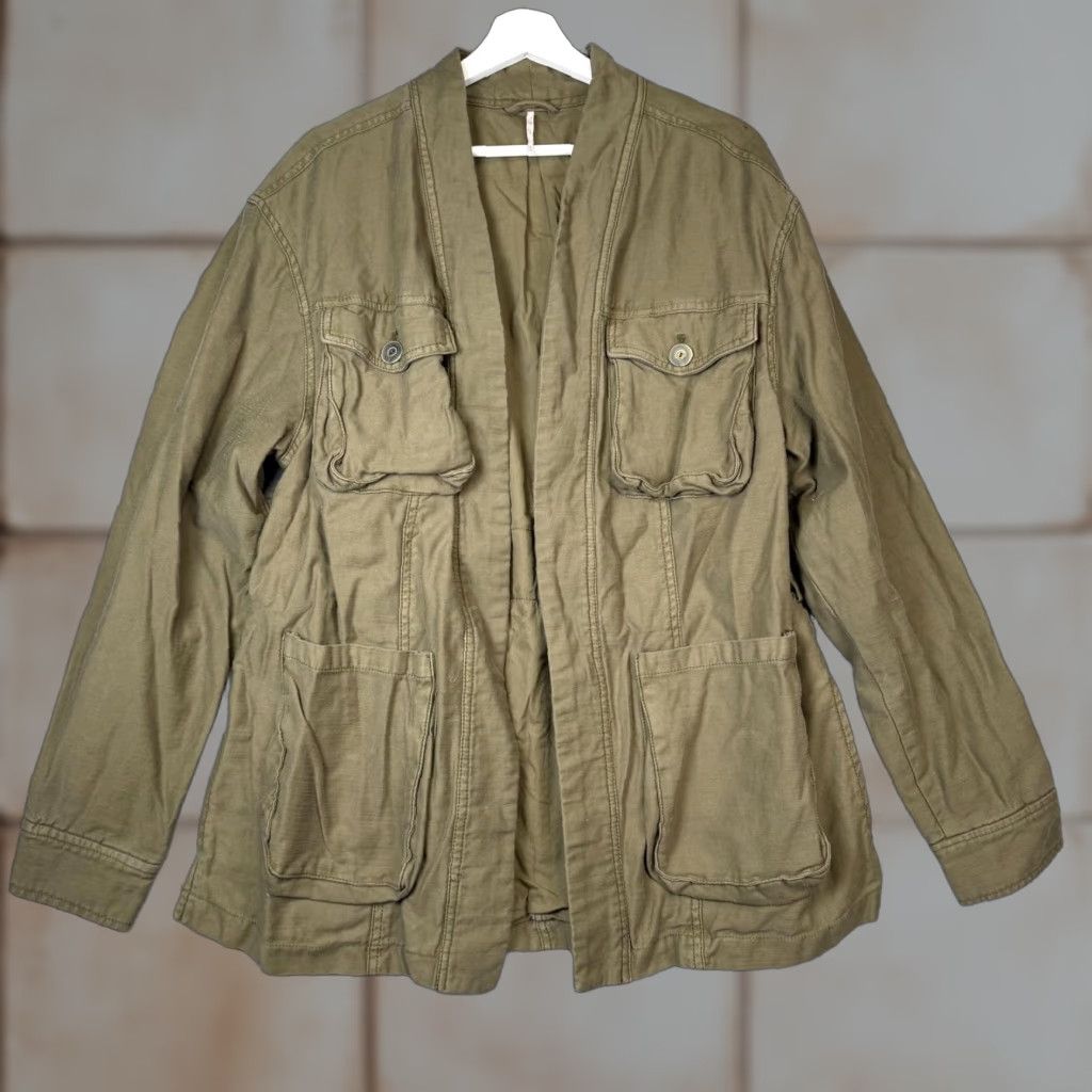 Free People Free People Jacket Women's Military Green Utility Pockets Cotton M Regular Green Military 90s? Size M / US 6-8 / IT 42-44 - 1 Thumbnail