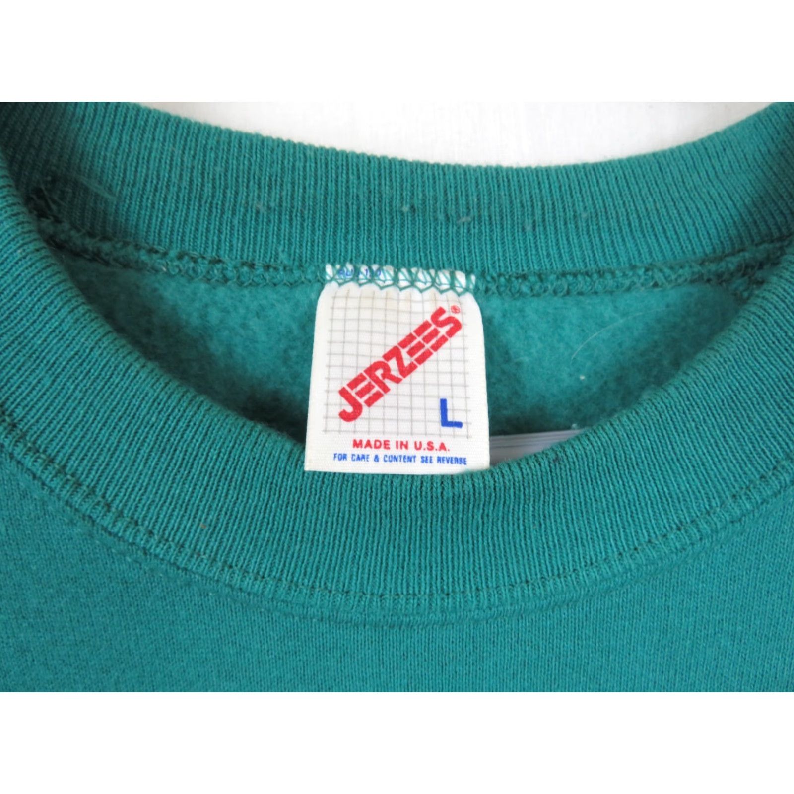 Jerzees VTG Jerzees Sweatshirt Made in the USA Mens L Green Crew Neck Long Sleeve Pullover Regular Fit Size US L / EU 52-54 / 3 - 4 Thumbnail