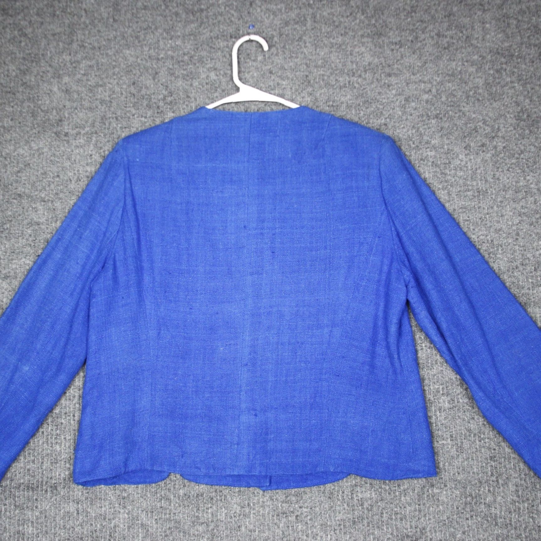 Vintage VINTAGE Gever Originals Women's Blazer Jacket Blue Tweed Gold Button Pockets Size M Linen Blend Short Size M / US 6-8 / IT 42-44 - 4 Thumbnail