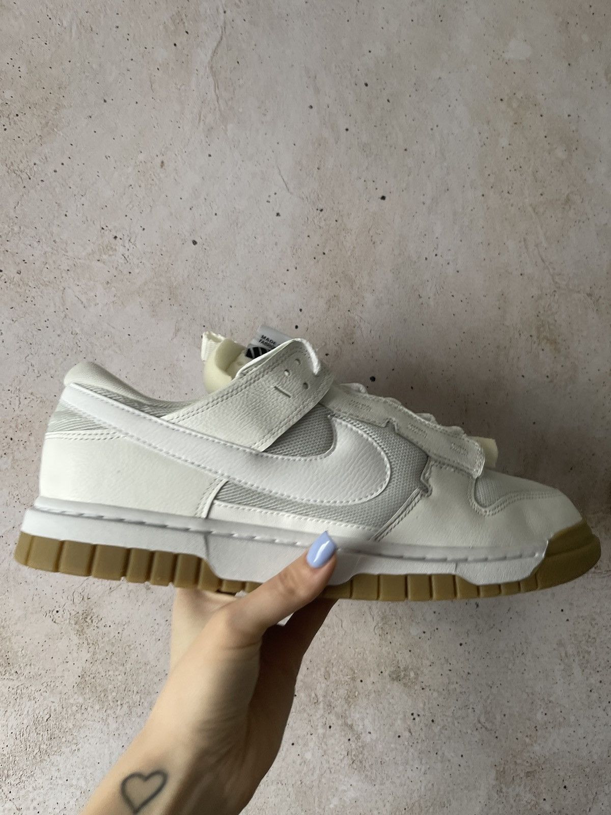 image of Nike Air Dunk Jumbo Photon Dust Gum Light Brown Shoes, Men's (Size 12)