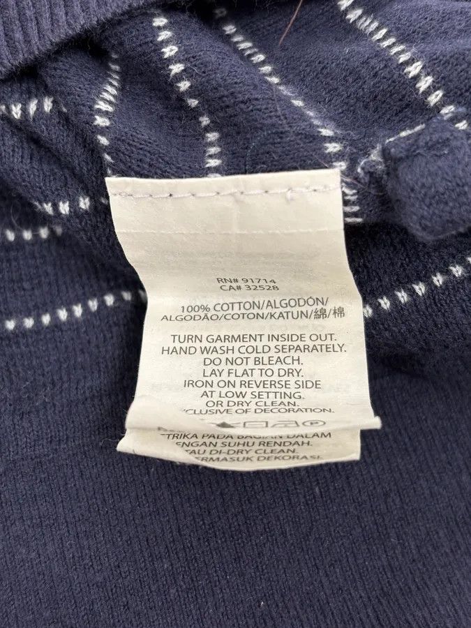 2010s Armani Navy & White Gradient Abstract Light Sweater
