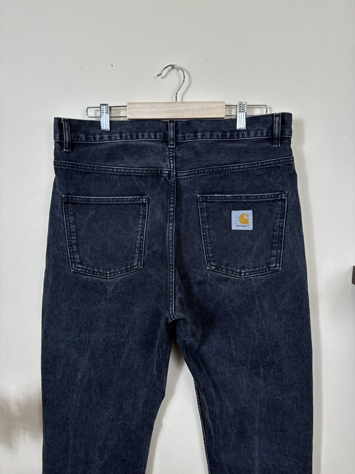 Carhartt Wip Carhartt WIP Newel Pants Denim Men Black 31 L Washed Jeans Size US 31 - 11 Thumbnail