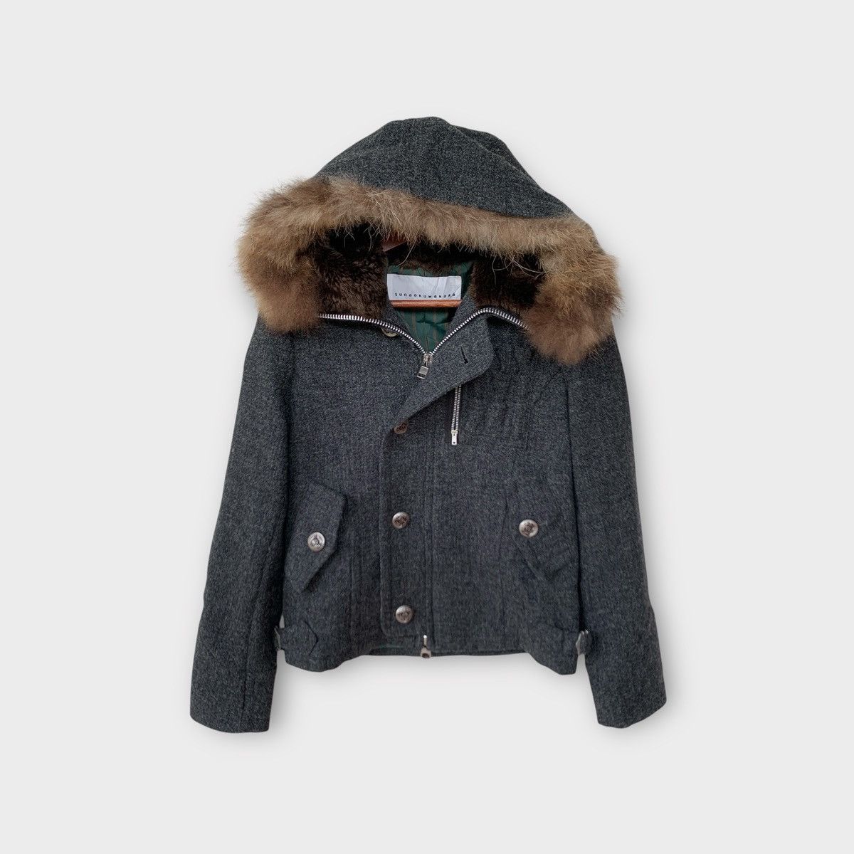 Issey Miyake ISSEY MIYAKE SUNAOKUWAHARA FUR WOOL HOODIE JACKET CROPPED Size S / US 4 / IT 40 - 5 Thumbnail