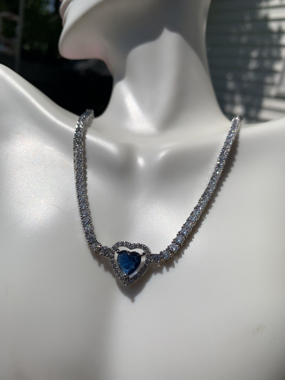 Designer Stella Rose FINE SILVER PLATED diamond paved Tennis necklace Size ONE SIZE - 3 Thumbnail