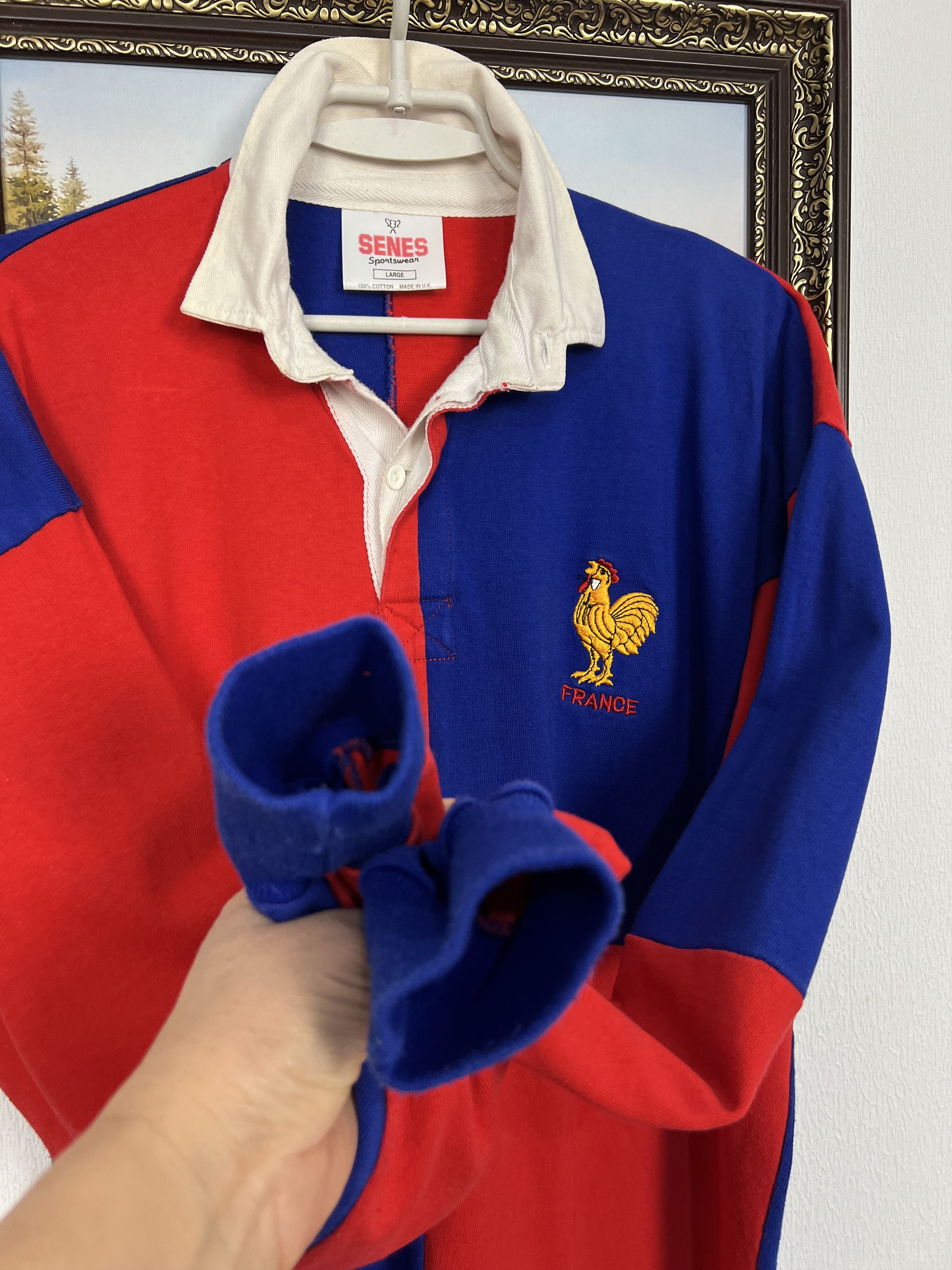 Vintage France Rugby Union Long Sleeve Jersey National Trikot Size US L / EU 52-54 / 3 - 4 Thumbnail