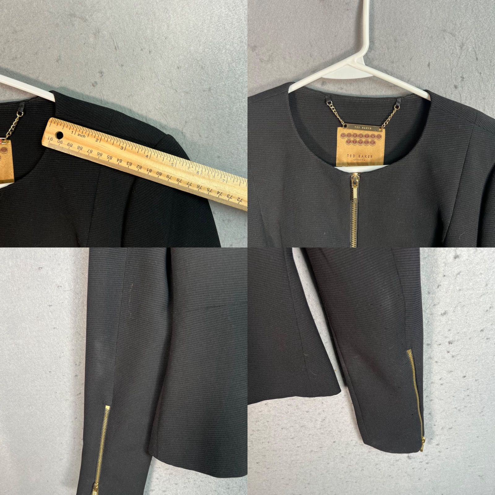 Ted Baker Ted Baker Womens Black Textured Zip Jacket Size 2 Office Shirt? Size XS / US 0-2 / IT 36-38 - 8 Thumbnail